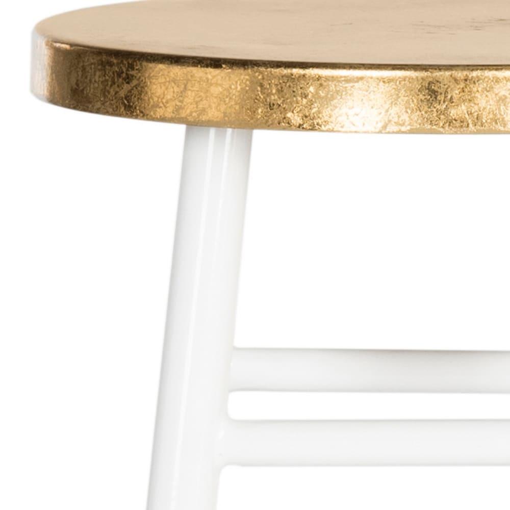 Emery Dipped Gold Leaf Counter Stool - FOX3231 - White/Gold - Safavieh Couture