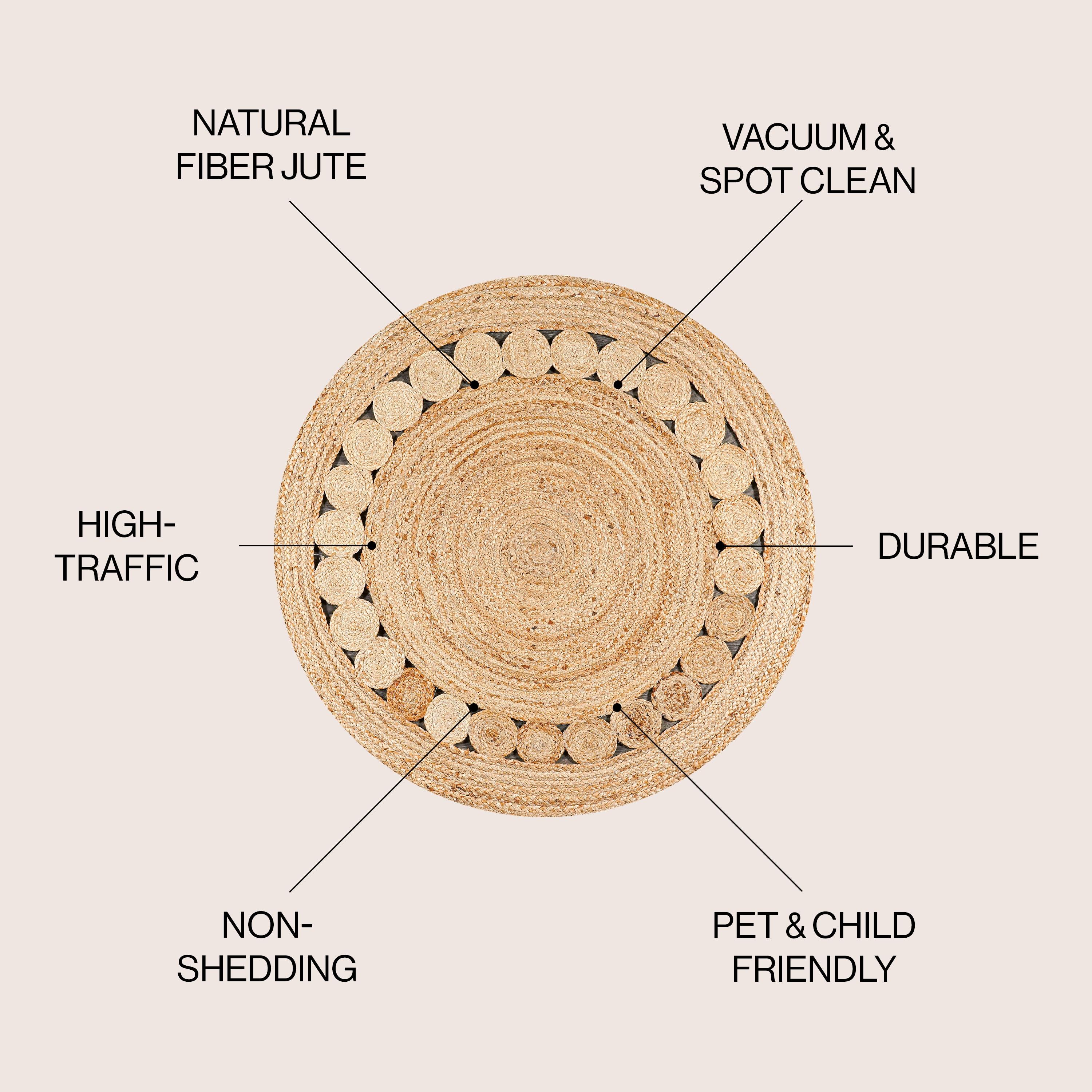 Natural Fiber NF364 Hand Woven Indoor Area Rug - Natural - 4' Round - Safavieh.