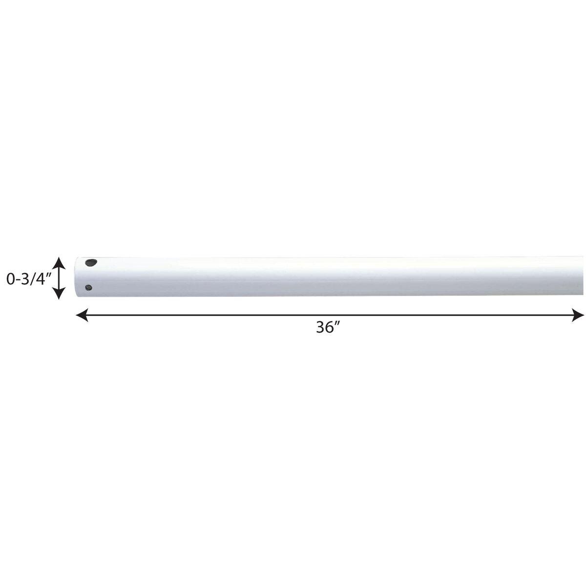 Progress Lighting 36-Inch Ceiling Fan Downrod In White Finish