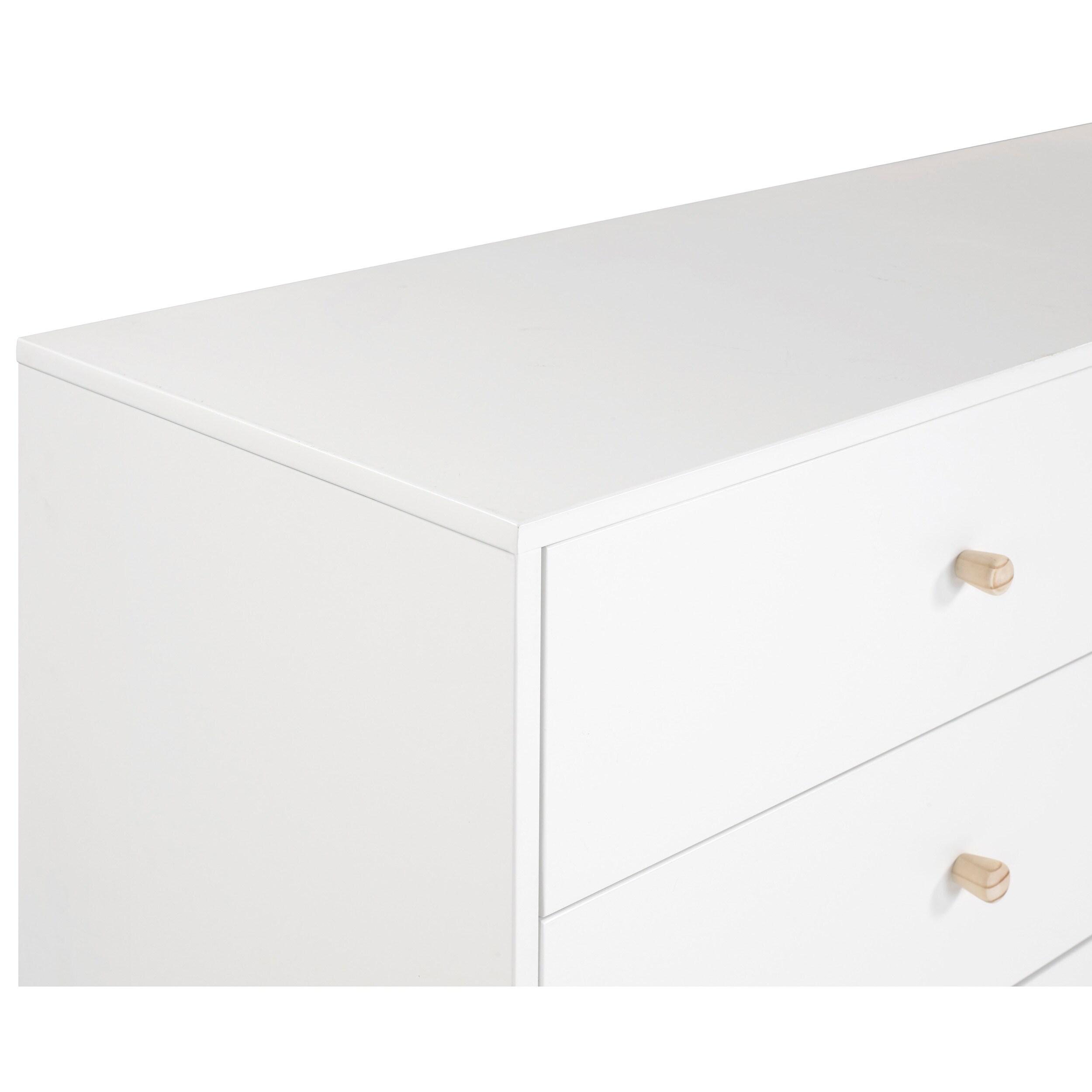 Alaterre Furniture MOD 60 in. Wood 6-Drawer Double Dresser, White, Bedroom Storage Furniture, Metal Drawers Glides, Wooden Drawer Knobs, Kids or Adults Rooms