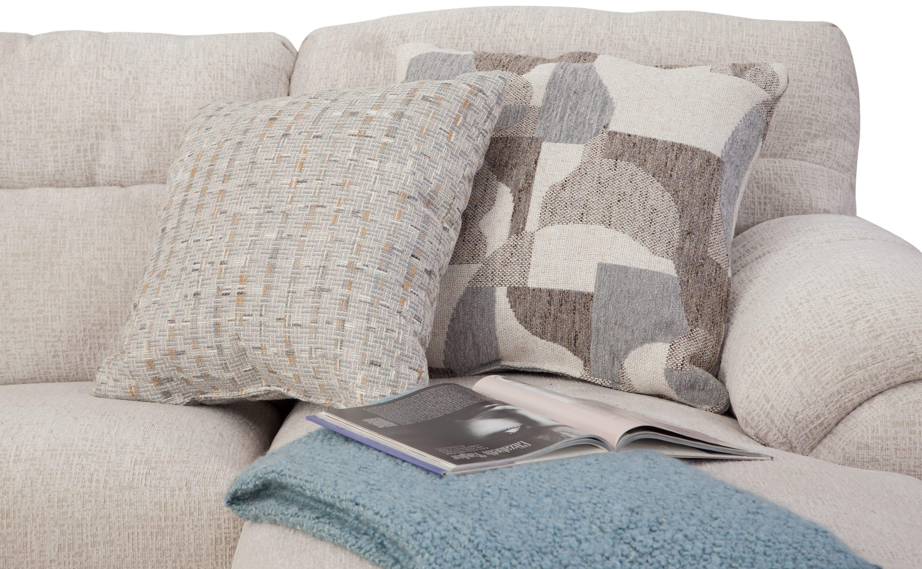 American Furniture Classics Cabral Slate L Shaped Sectional with 4 Throw Pillows