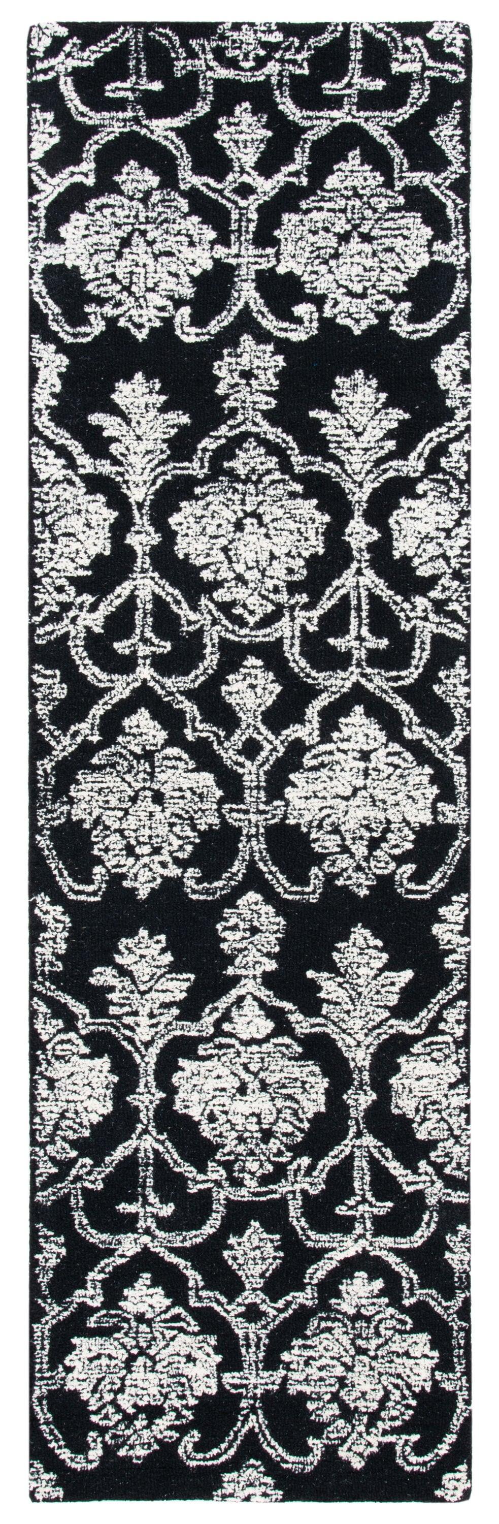 Metro MET996 Hand Tufted Runner Rug - Black/Ivory - 2'3"x8' - Safavieh.