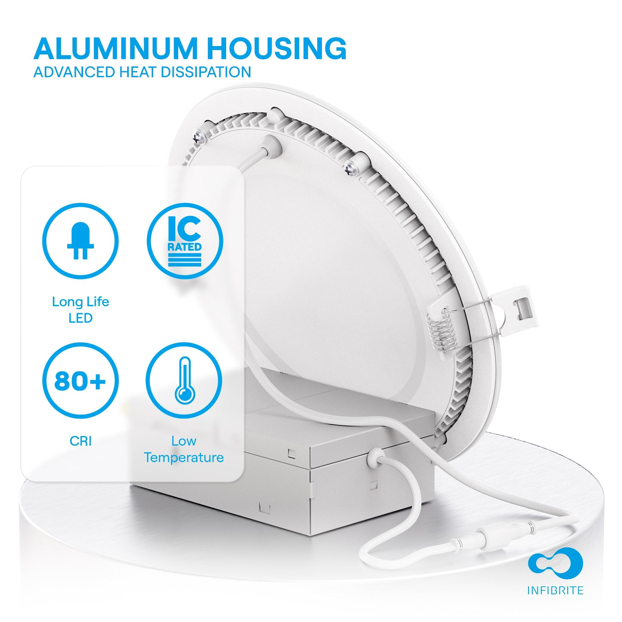 6'' Dimmable Air-Tight IC Rated LED Canless Recessed Lighting Kit