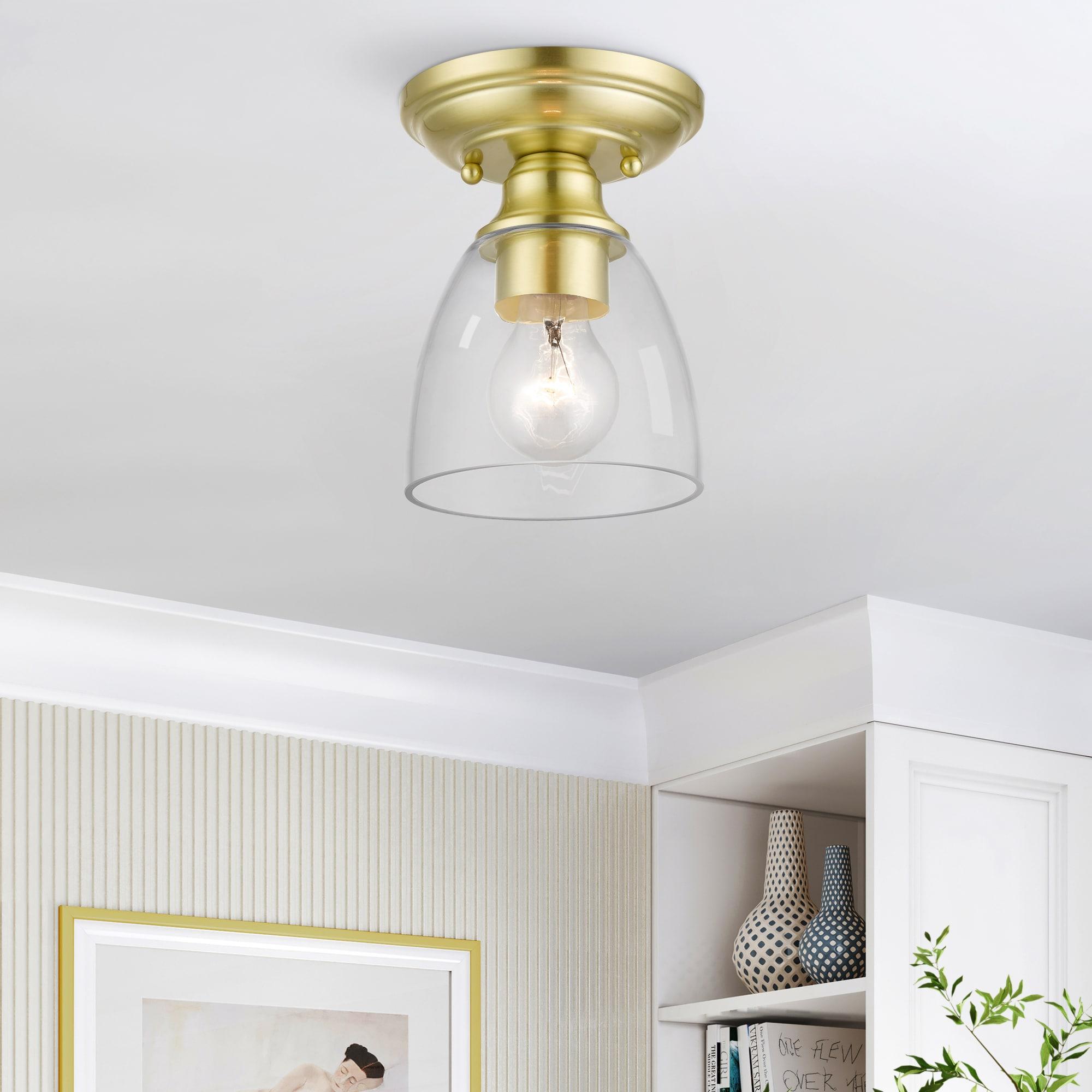 Livex Lighting Montgomery 1 - Light Flush Mount in  Satin Brass