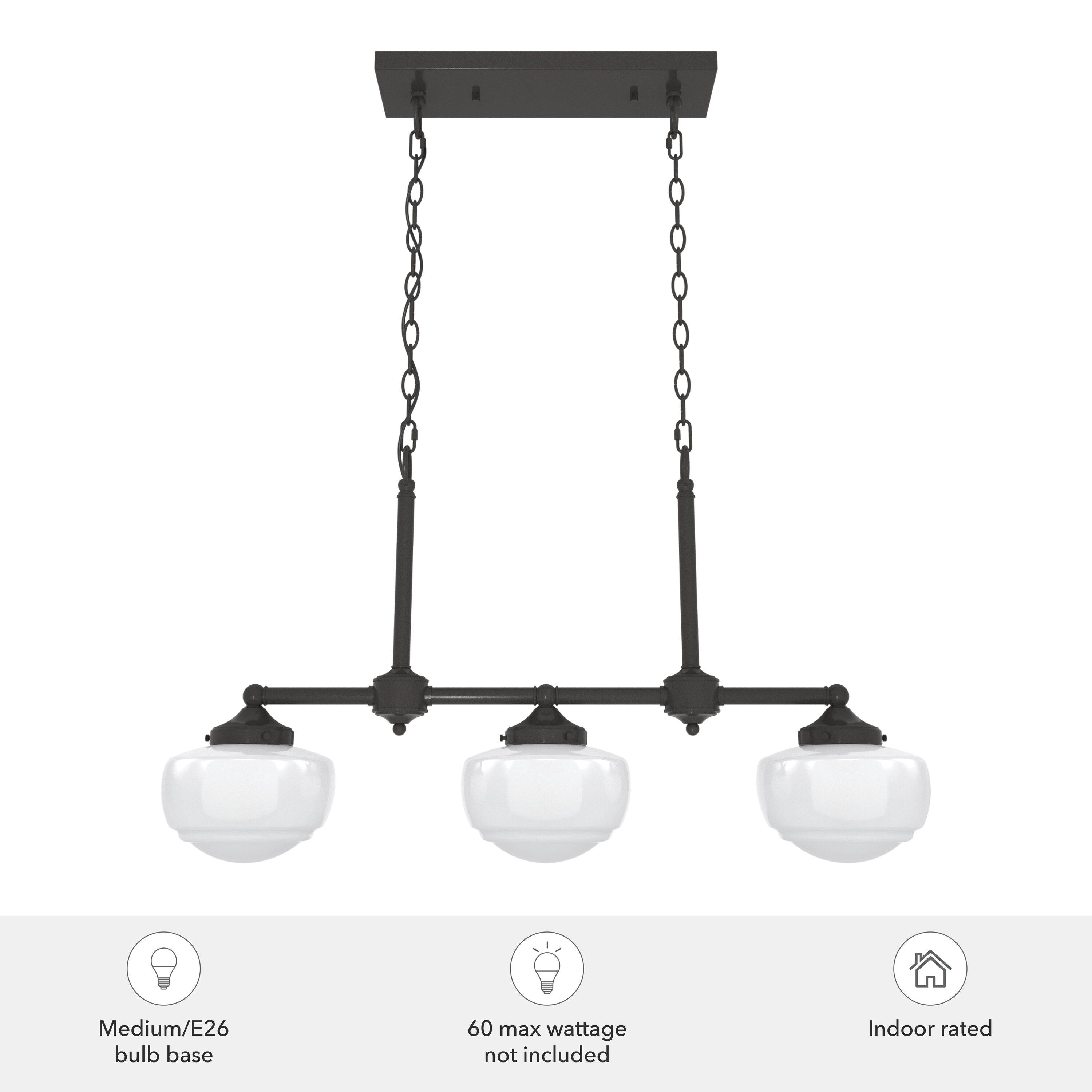 Hunter Fan Hunter Saddle Creek 3 Light Linear Chandelier Ceiling Light Fixture