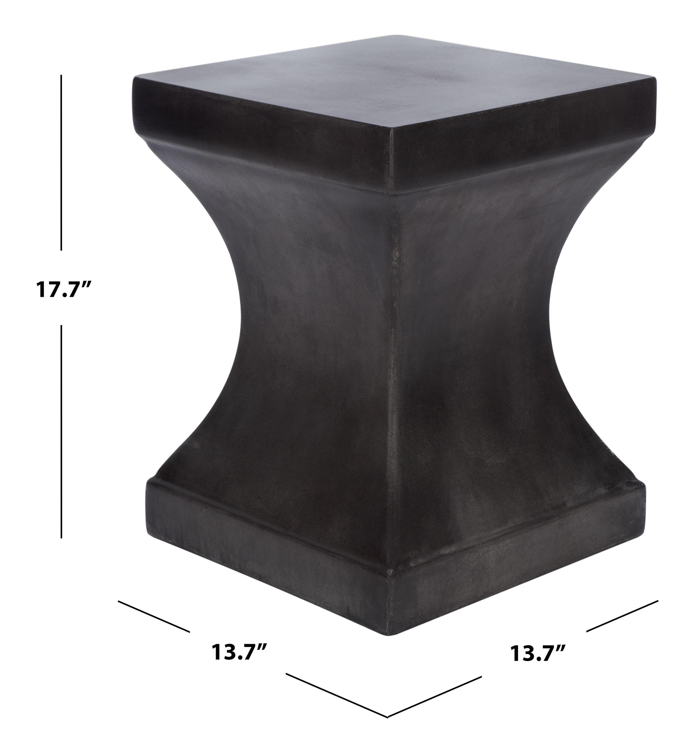 Curby Concrete Accent Stool - Black - Safavieh.