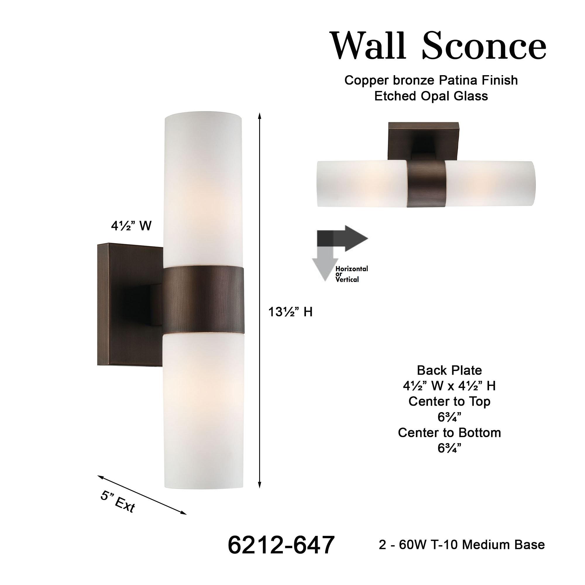 Minka Lavery 2 Light Wall Sconce in Contemporary Style - 13.5 inches Tall by 4.5 inches Wide-Copper Bronze Patina Finish