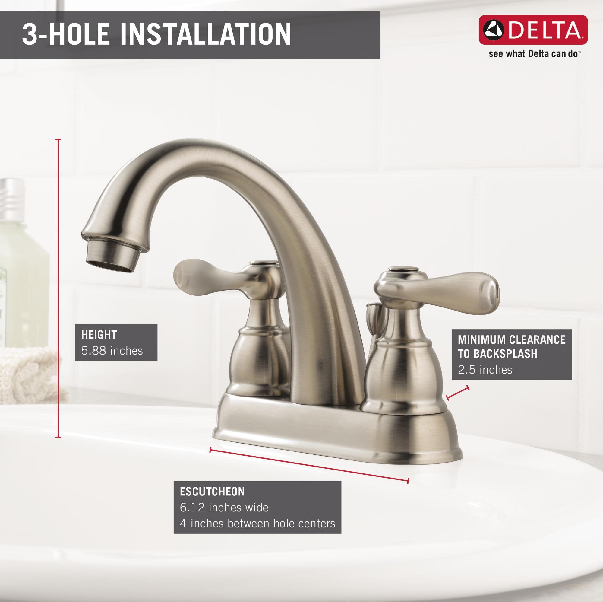 Windemere Centerset Bathroom Faucet with Drain Assembly, 2-handle Bathroom Sink Faucet