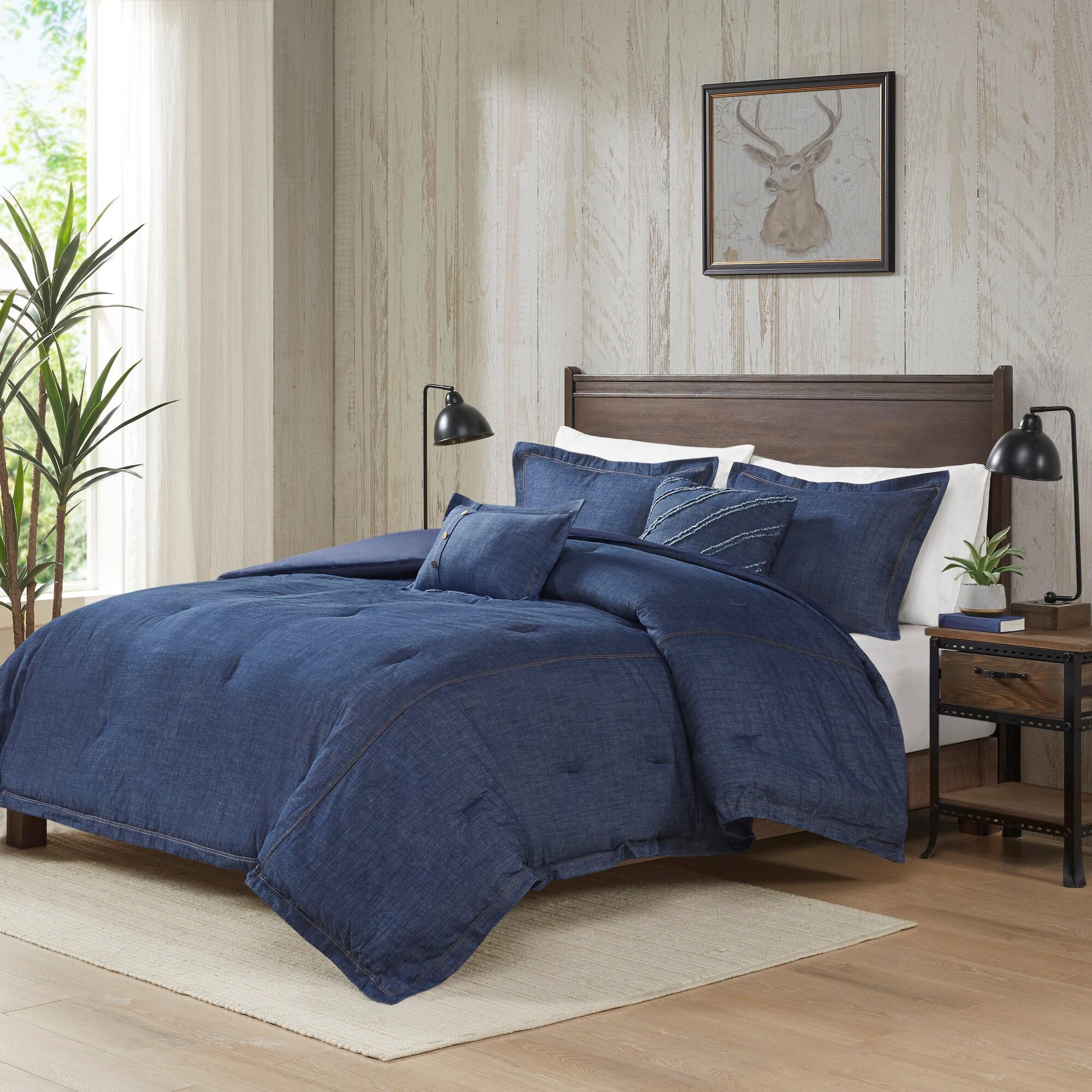 Woolrich Perry Oversized Denim 100% Cotton Comforter Set