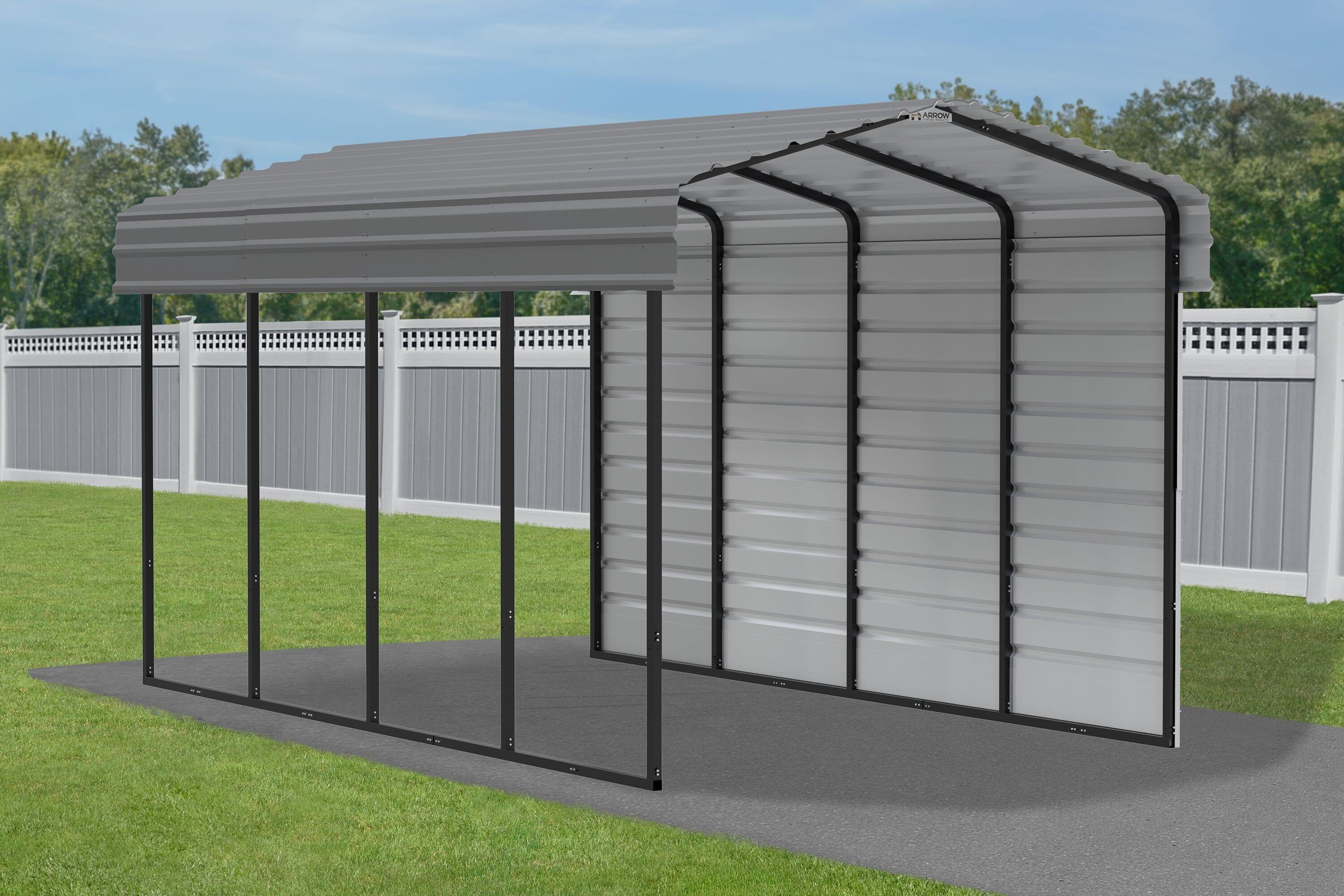 Arrow 20 x 10 ft Carport with 1-sided Enclosure