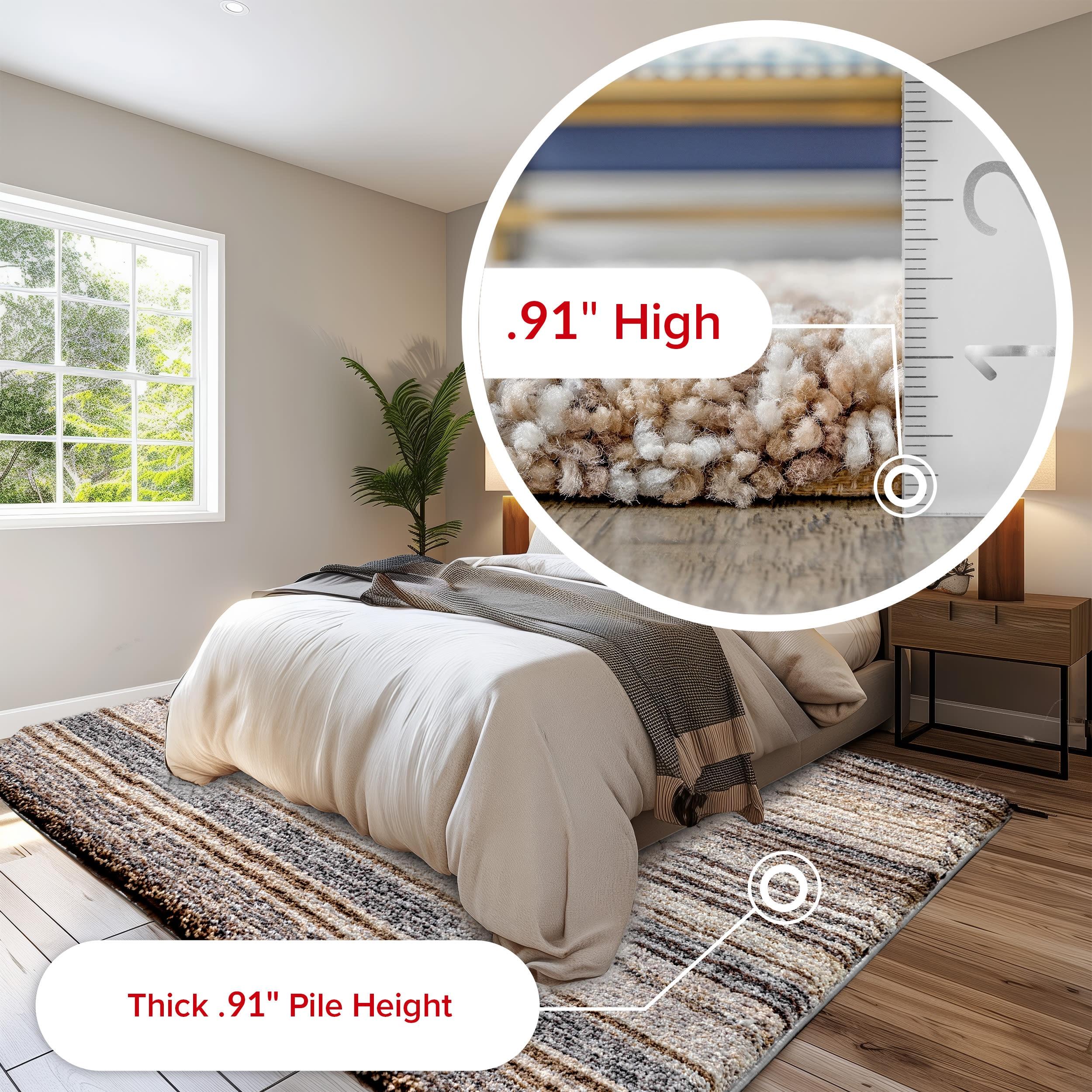 9'x12' Drey Ombre Shag Area Rug Beige/Brown - nuLOOM: Contemporary Tufted Medium Pile Indoor Rug