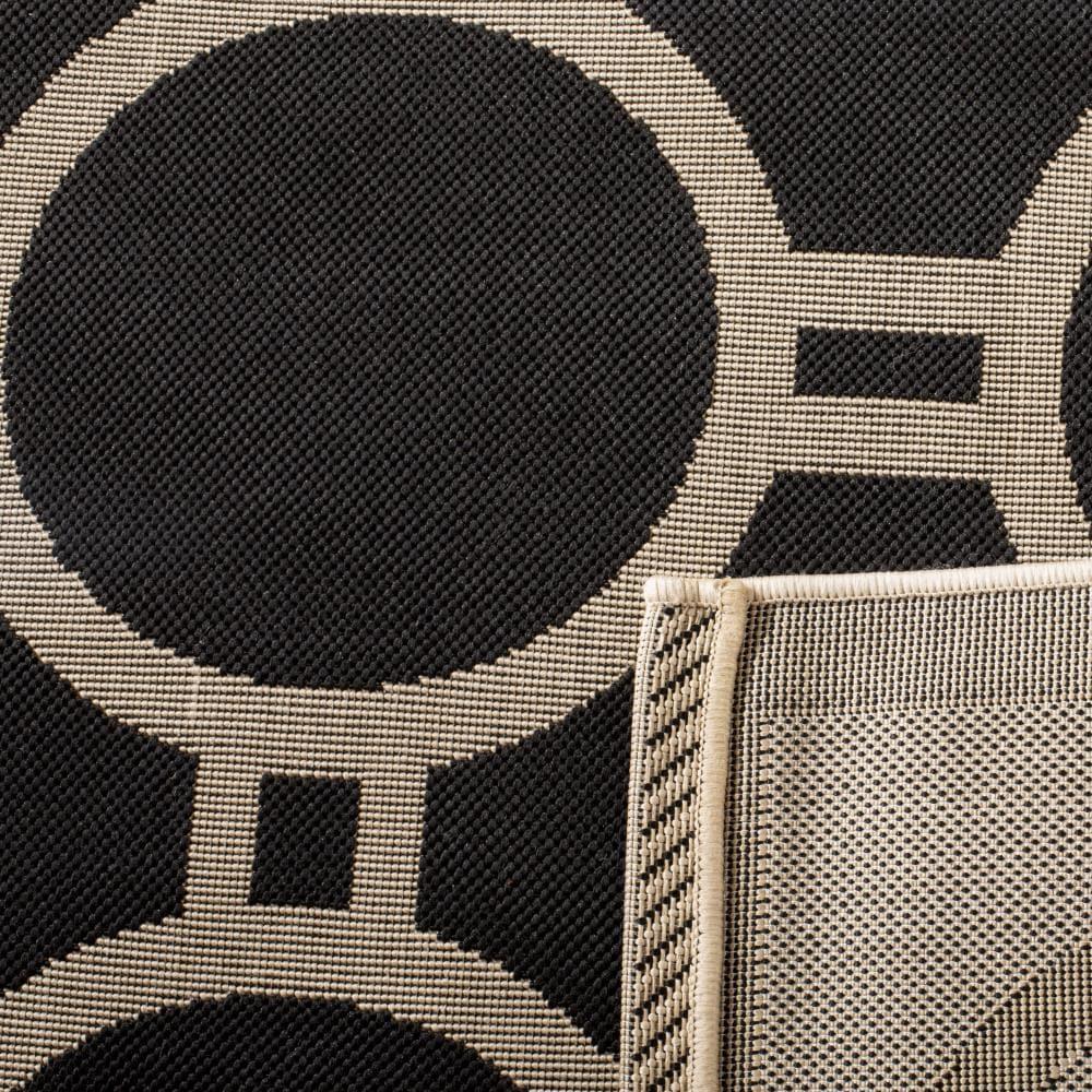 Courtyard CY6924 Power Loomed Indoor/Outdoor Area Rug - Black/Beige - 7'1x7'1 - Safavieh.