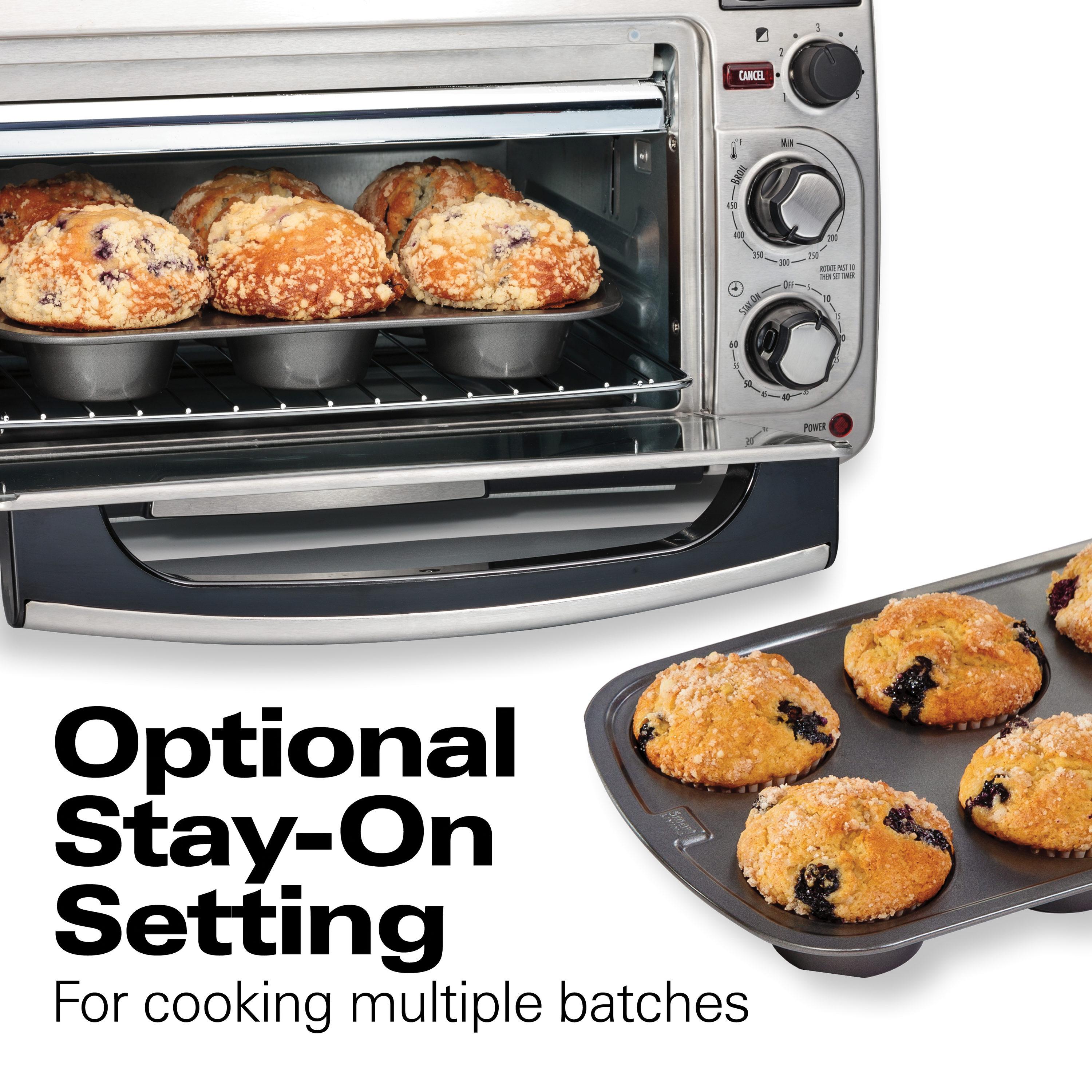 Hamilton Beach 2-in-1 Oven & Toaster Combo, Space-Saving Design, Stainless Steel