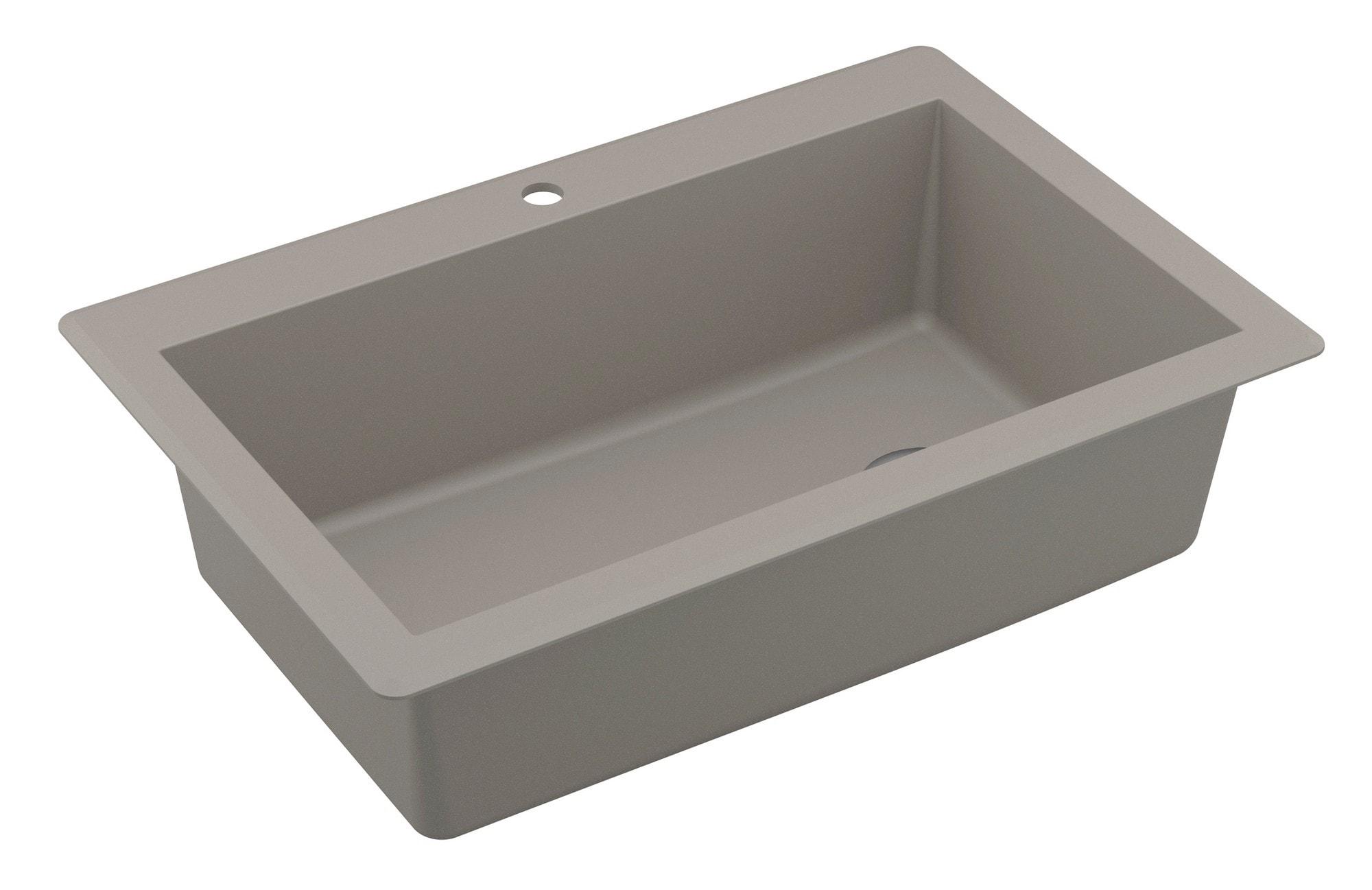 Karran Drop-in Quartz Composite 33'' X 22'' 1-Hole Single Bowl Kitchen Sink
