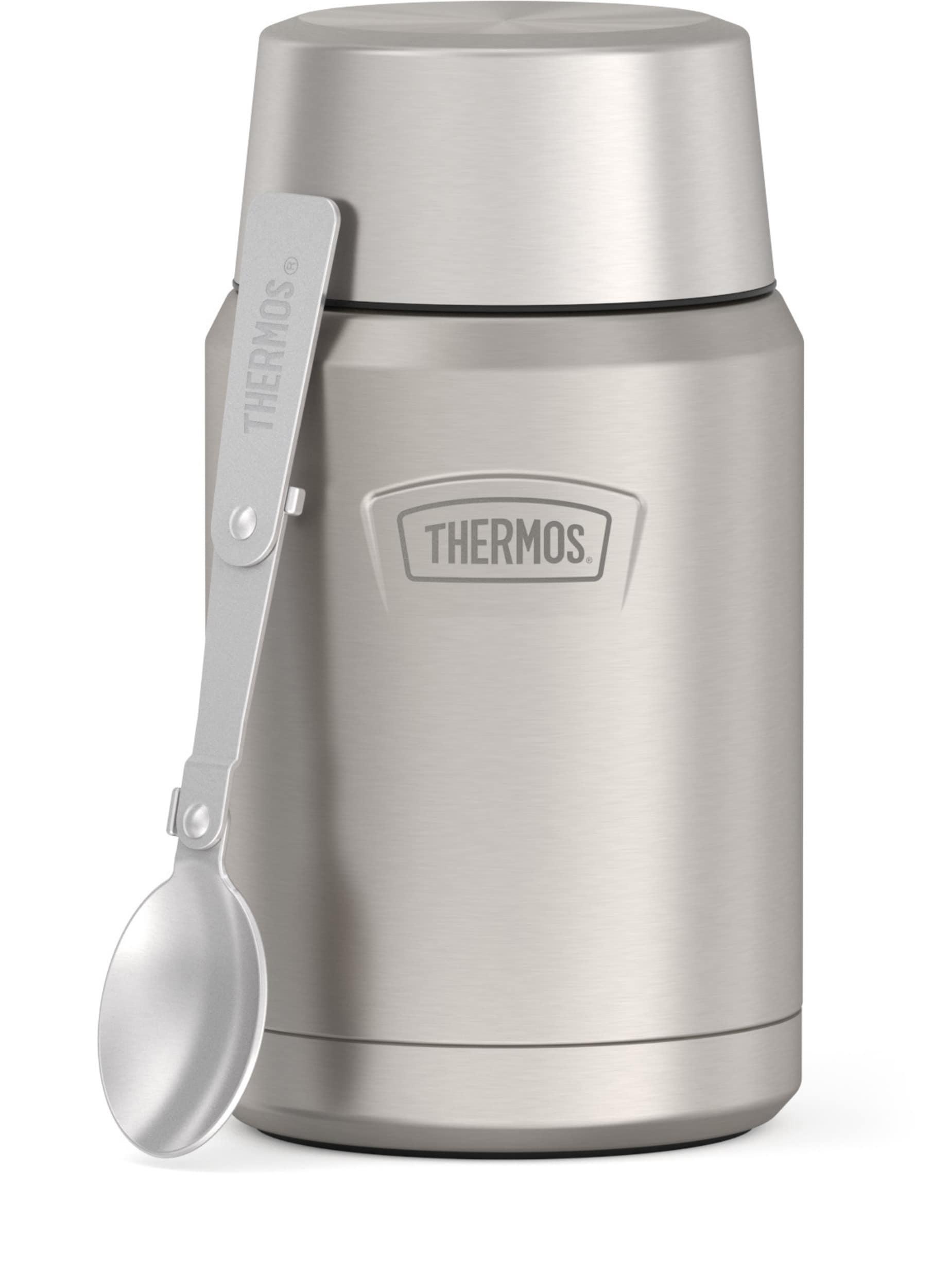 Thermos Stainless Steel Insulated Food Jar with Spoon, 24oz, Matte Stainless Steel