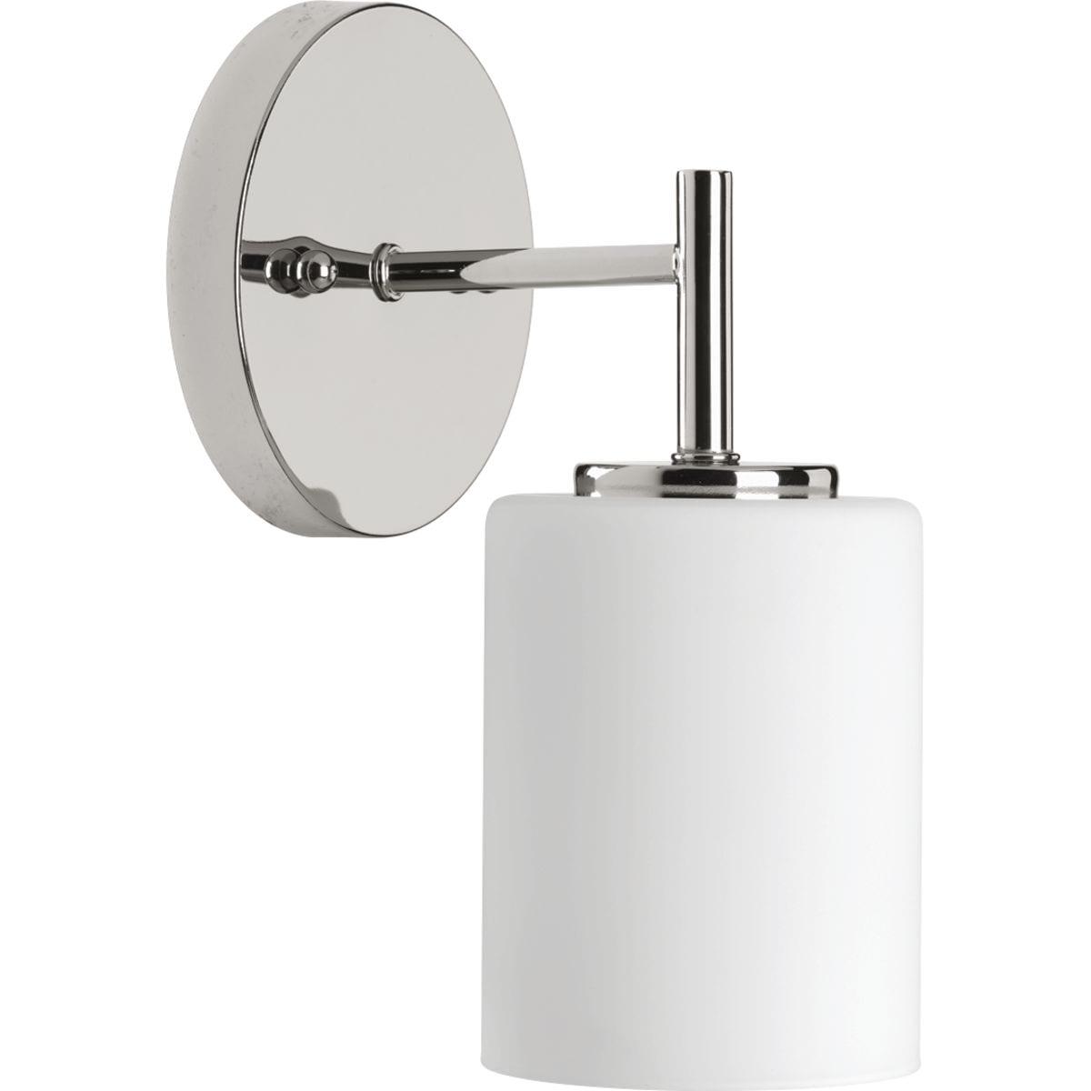 Progress Lighting Replay 1-Light Bath & Vanity Wall Light, Polished Nickel, Porcelain Shade