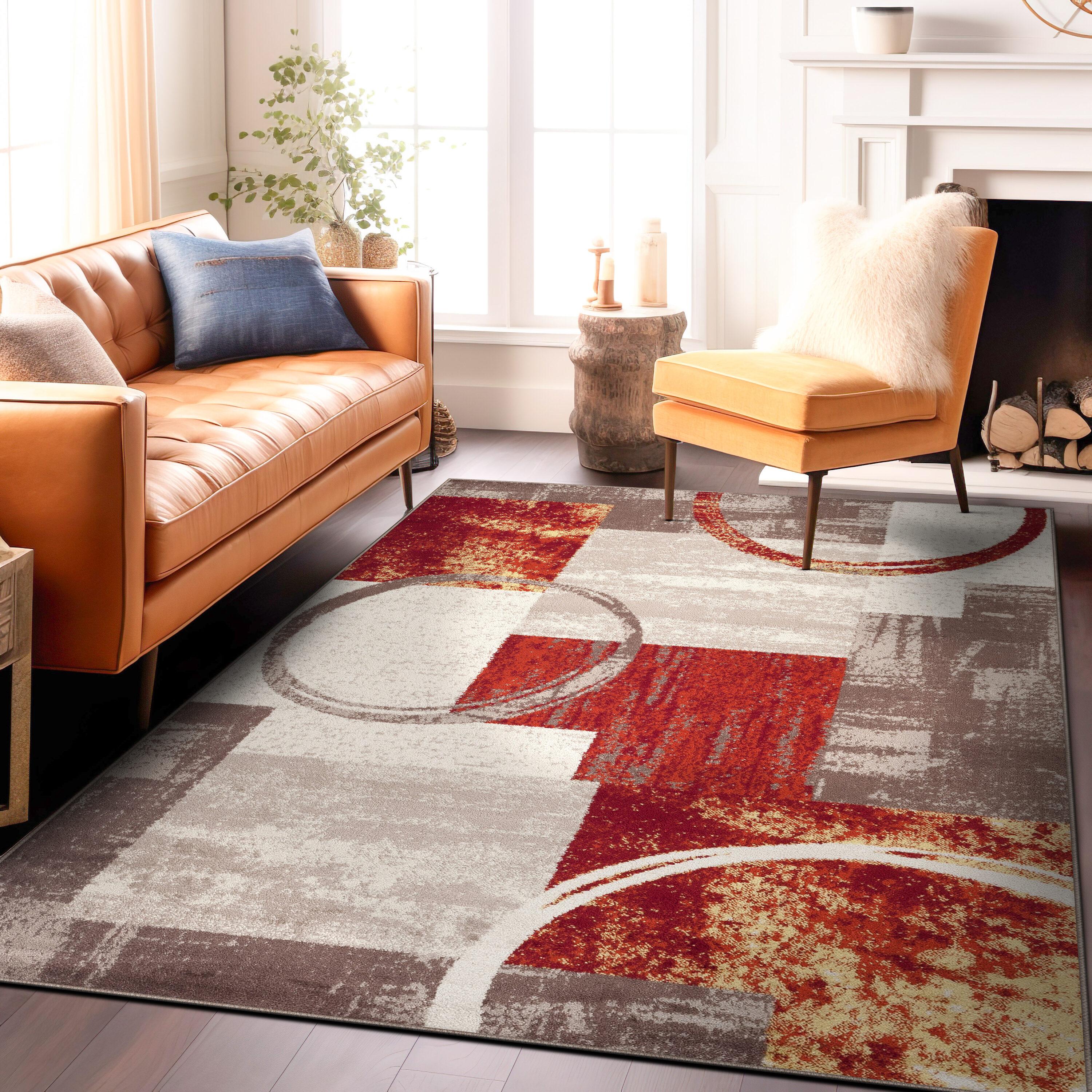 World Rug Gallery Abstract Circle Multi 8'8"x12' Area Rug