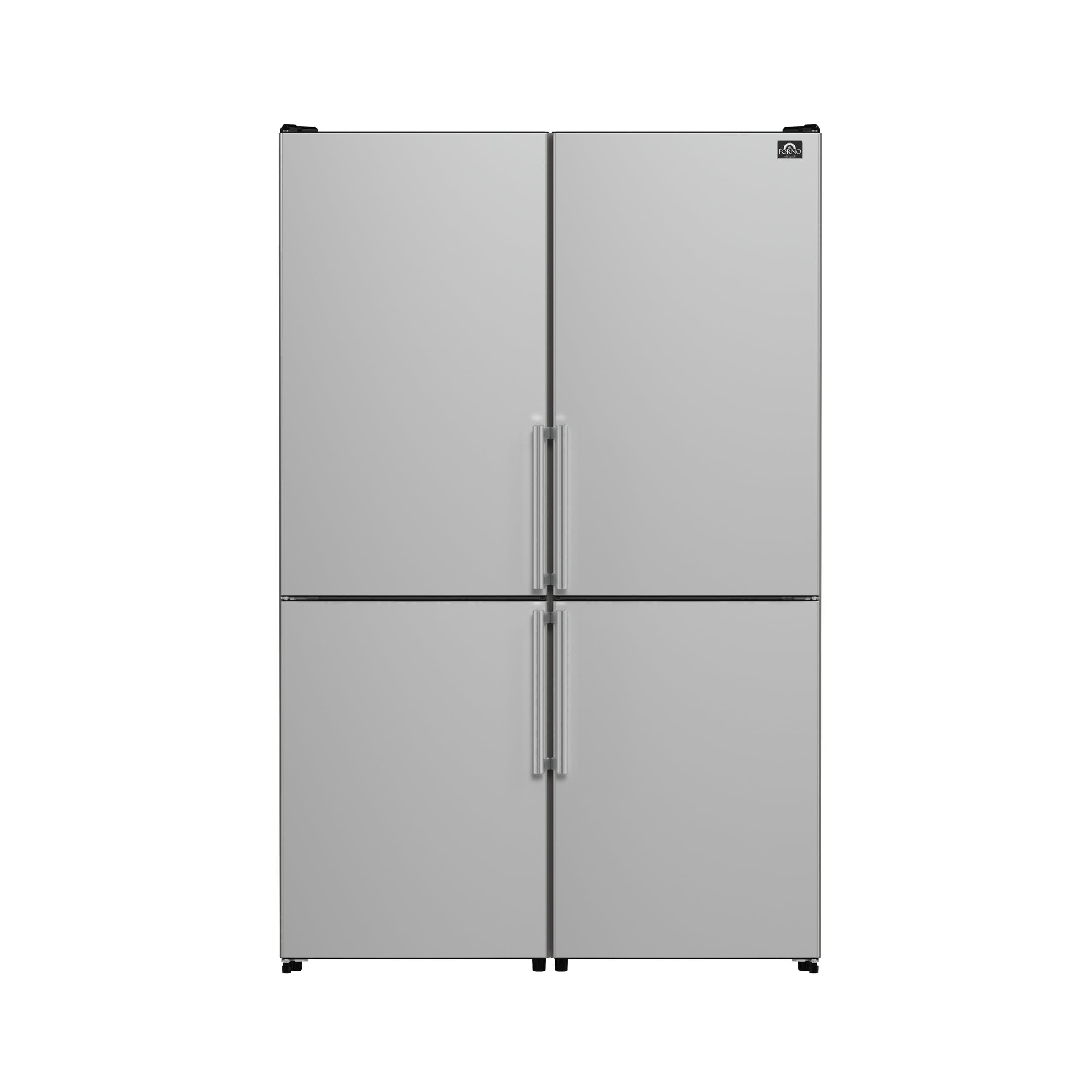 Guardia 46.8-Inch Side-by-Side Bottom Freezer Refrigerator Stainless Steel, 21.6 cu.ft.
