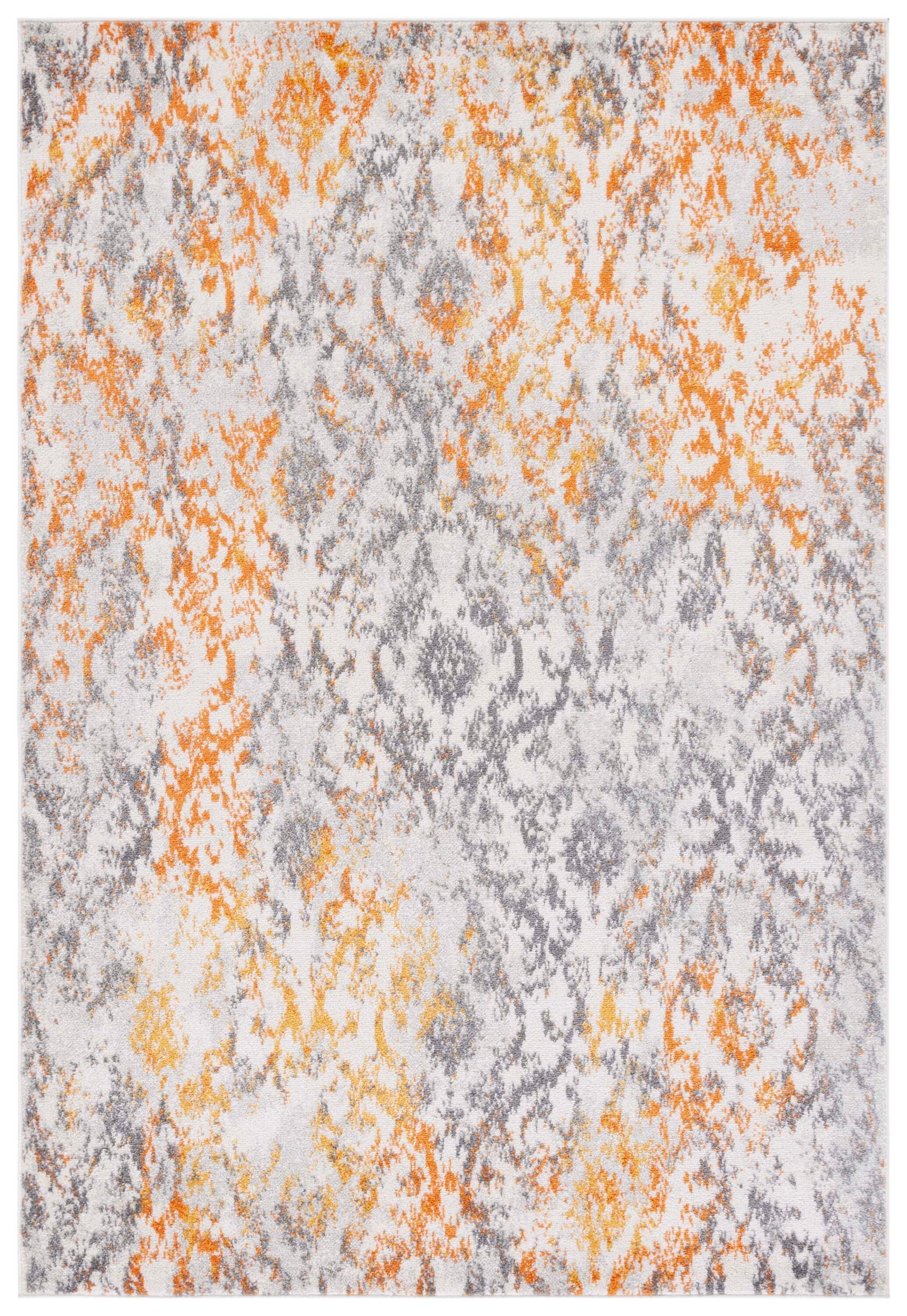 Madison MAD608 Power Loomed Indoor Area Rug - Cream/Orange - 6'7"x9'2" - Safavieh.