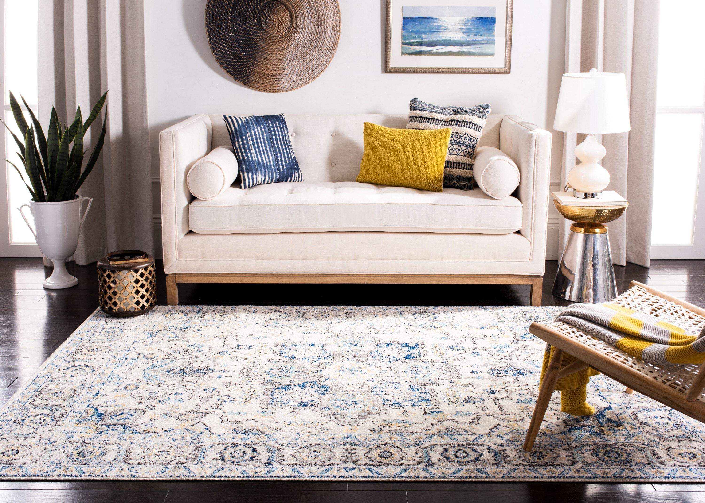 Madison MAD603 Power Loomed Indoor Area Rug - Grey/Ivory - 6'7"x6'7" - Safavieh