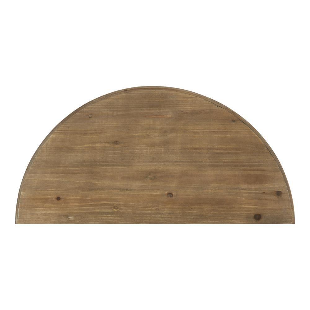 Kate and Laurel Linsley Half Circle Wood Console Table, 30x15x31, Rustic Brown