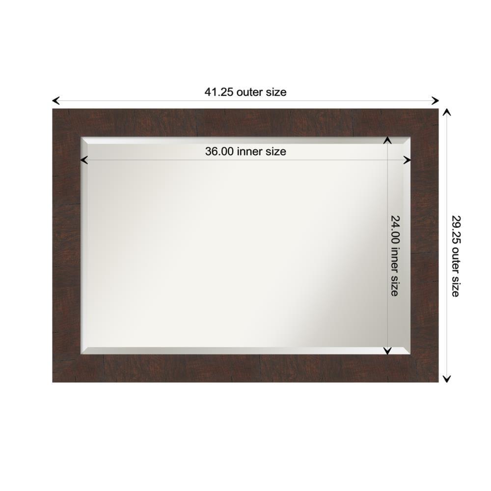 Wildwood Brown Distressed Walnut Rectangular Wall Mirror