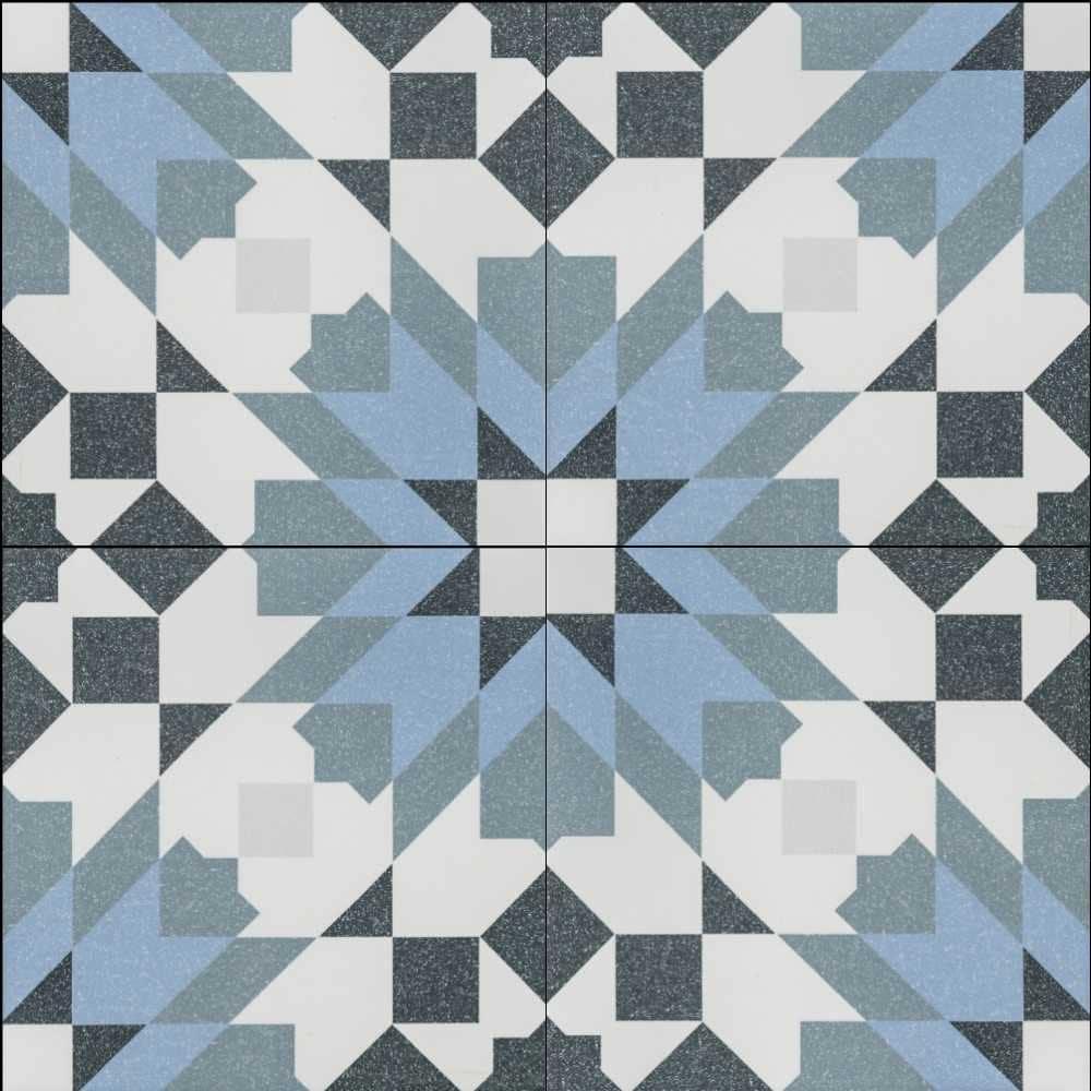 The Tile Life Garden Peony 8x8 Blue Porcelain Floor and Wall Tile - Case of 25 (10.76 Sq. ft.)