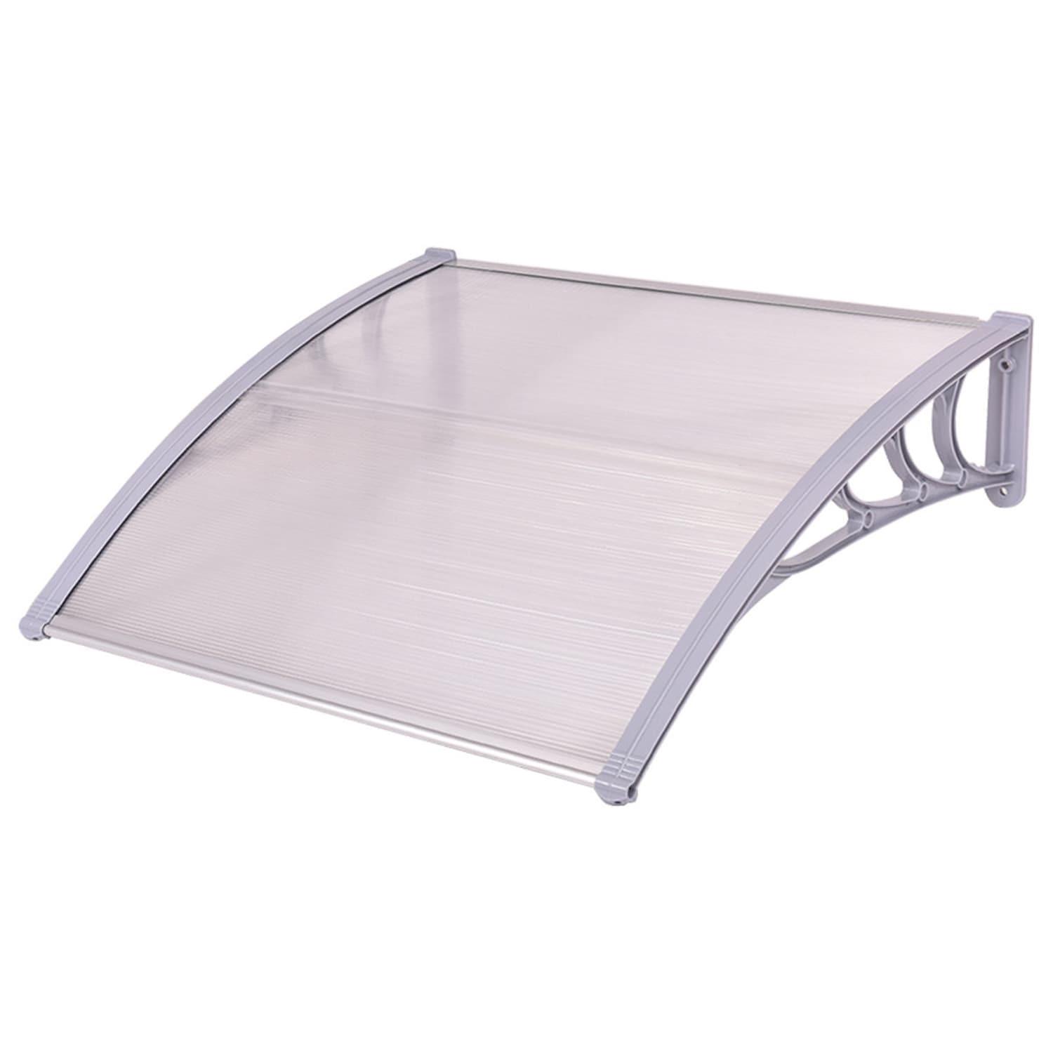 40" x 40" Door Window Awning Exterior, Polycarbonate Cover Entry Door Outdoor Patio Awning Canopy, Front Door Overhang Awning for Sun Shutter, UV, Rain and Snow Protection, Hollow Sheet (Clear Board)