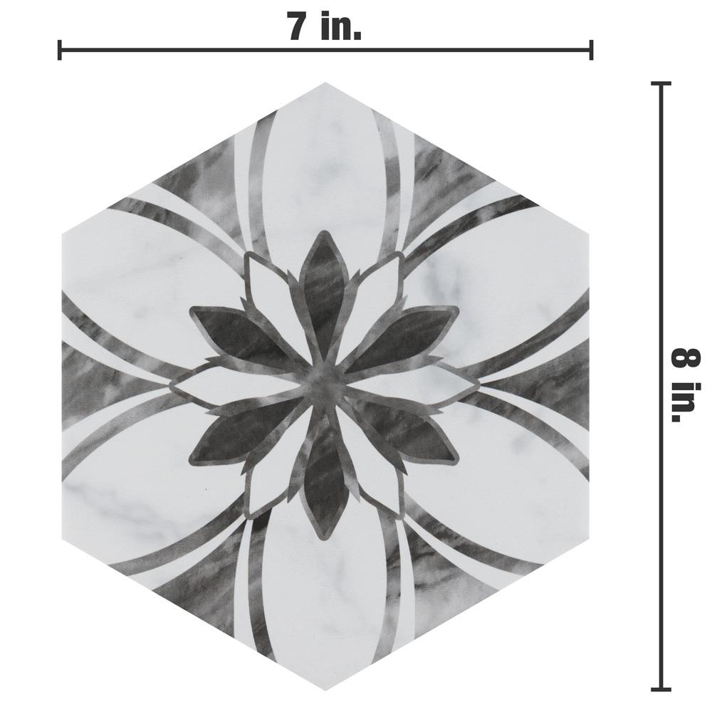 Merola Tile Classico Bardiglio Hex 7" x 8" Porcelain Patterned Wall & Floor Tile