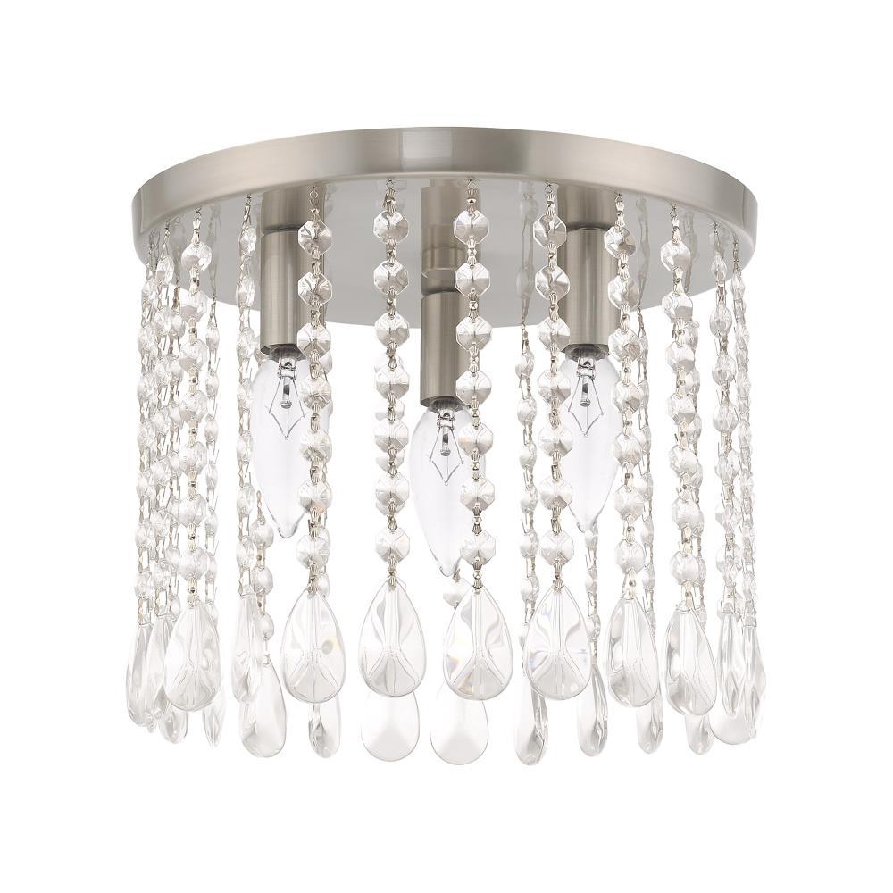 Livex Lighting - Elizabeth - 3 Light Flush Mount in Glam Style - 11 Inches wide