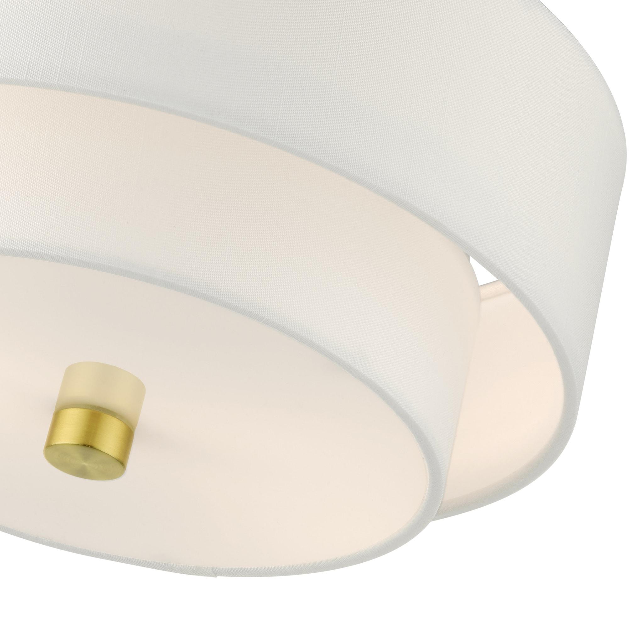 Livex Lighting Meridian 2 - Light Semi-Flush Mount in  Satin Brass