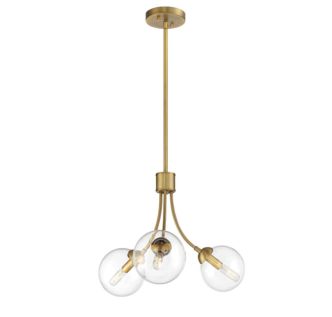 Moonrise 3 Light Metal Dimmable Globe Chandelier