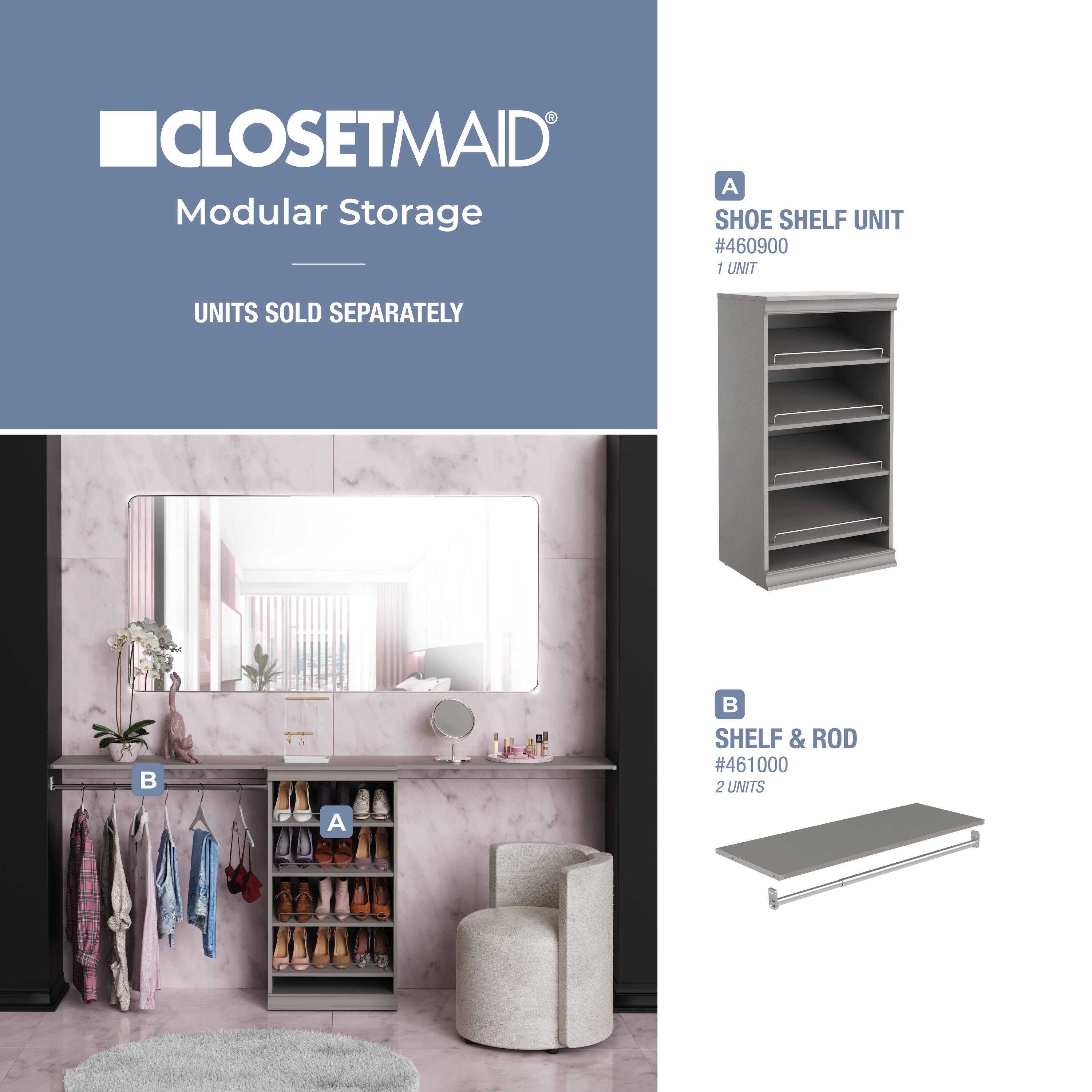 Modular Storage 21.38" W Shoe Shelf Unit with 4 Shelves