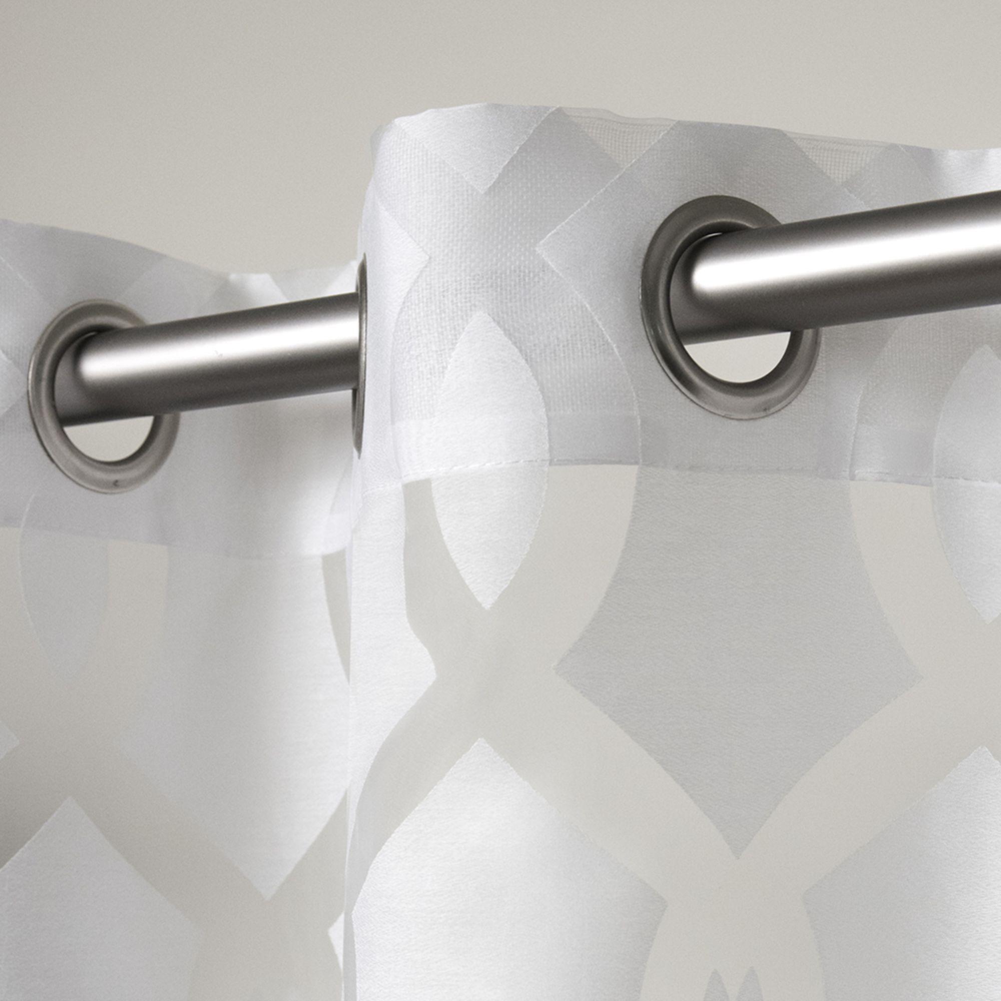 Set of 2 96"x54" Rio Sheer Window Curtain Panel White - Exclusive Home: Geometric Grommet Top, Indoor Use, OEKO-TEX Certified