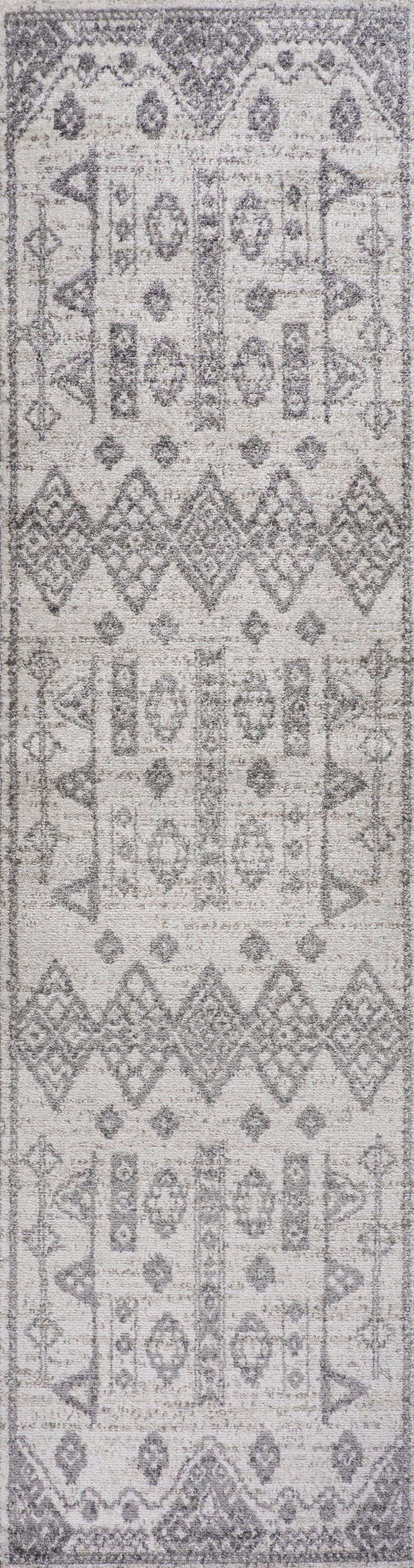 2'x10' Idris Diamond Geometric Runner Rug, Gray - JONATHAN Y