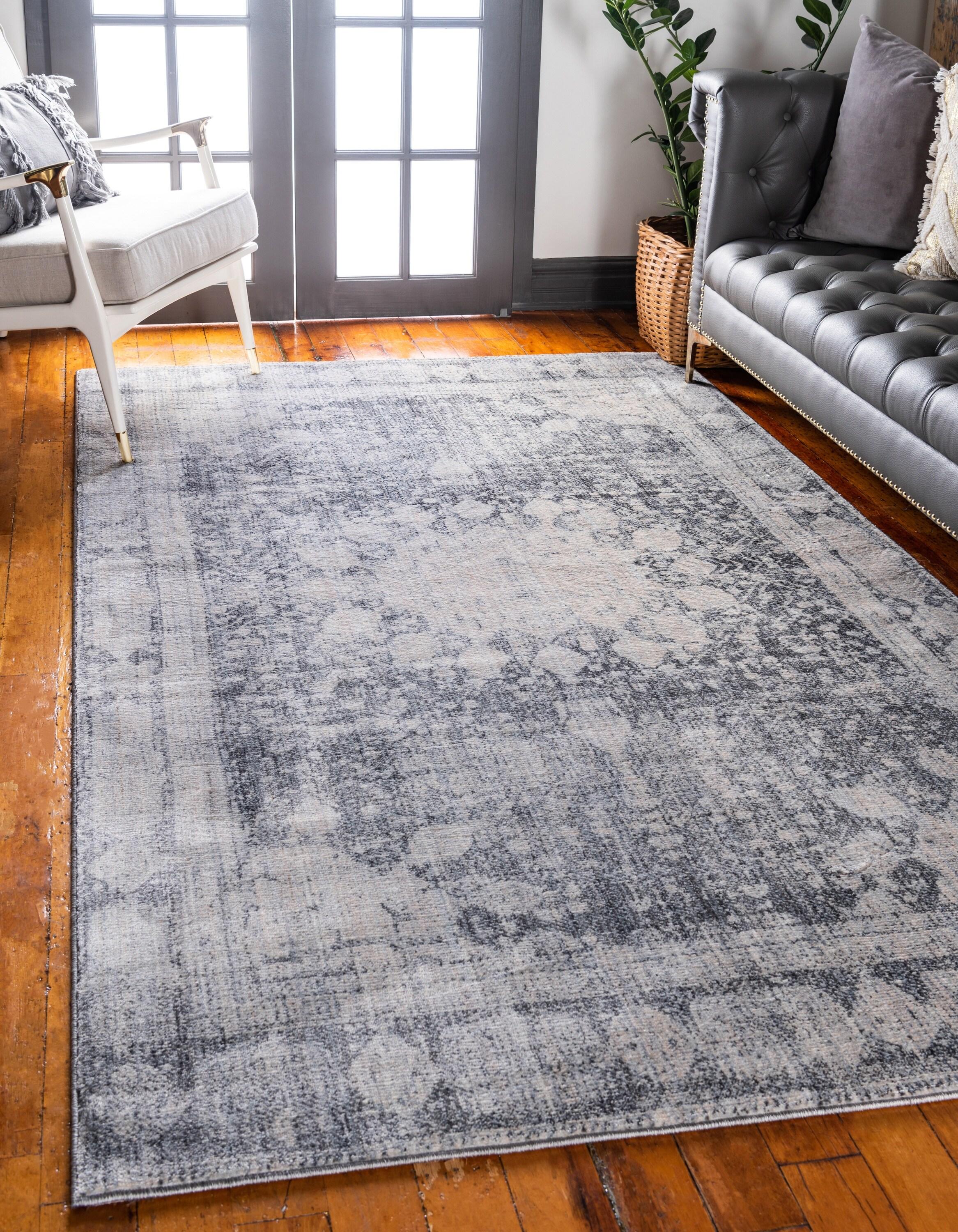 Unique Loom Asheville Collection Area Rug - Rockwell (4' 1" x 6' 1" Rectangle Gray/Beige)