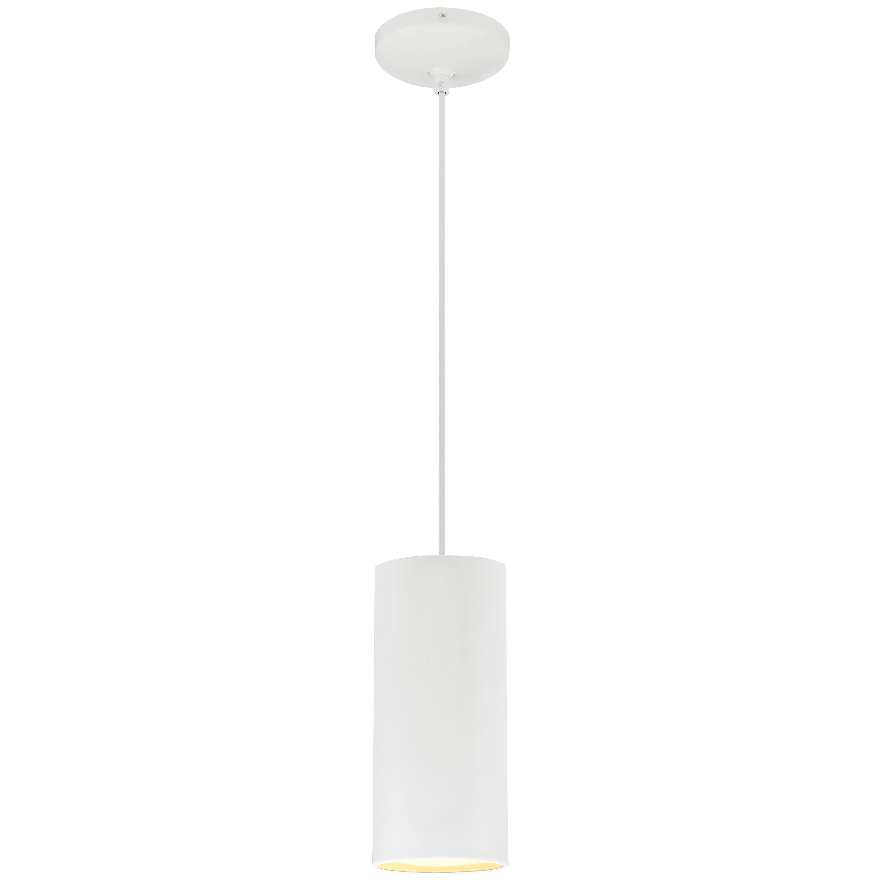 Matte White Modern LED Drum Pendant Light