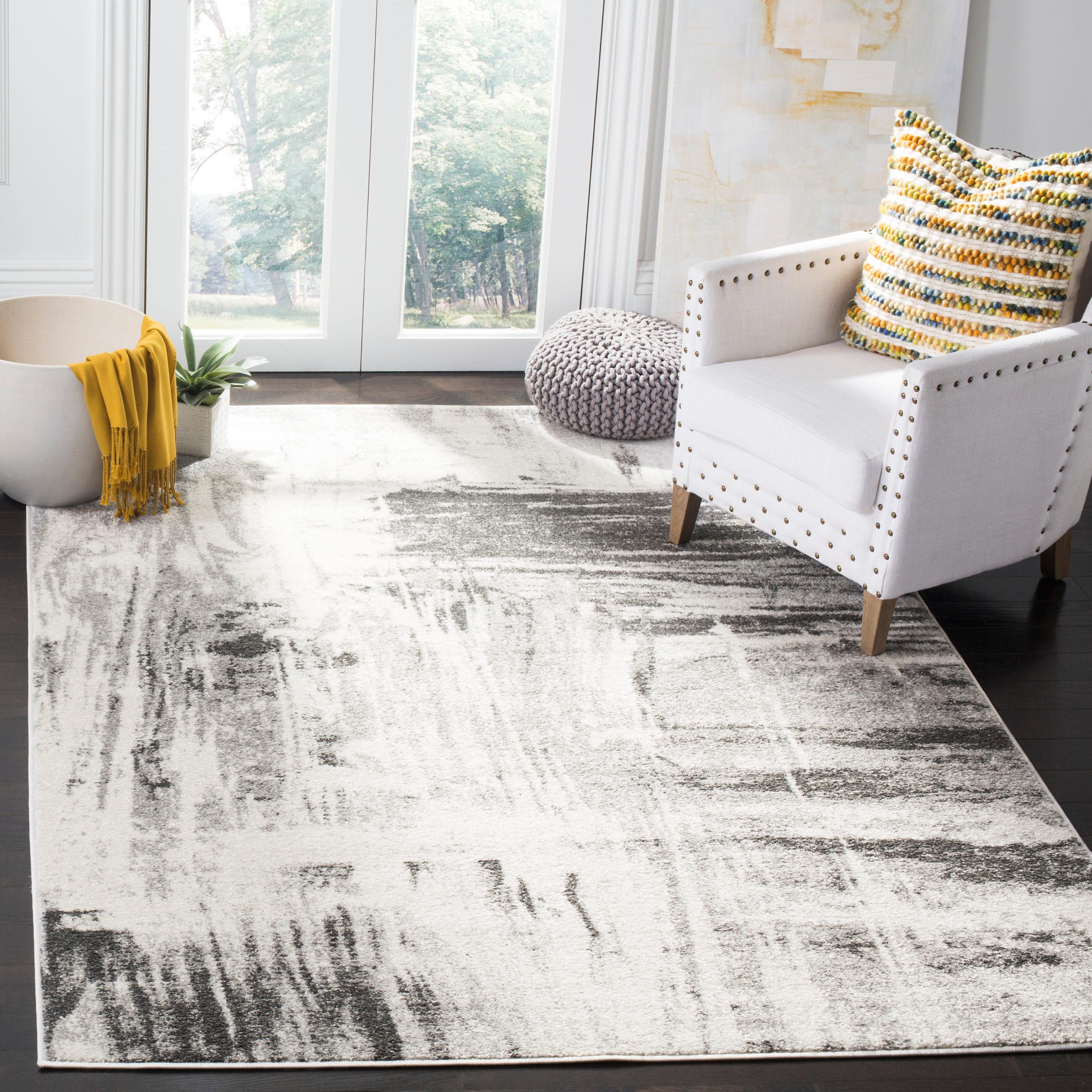 Adirondack ADR133 Machine Made Indoor Area Rug - Ivory/Grey - 6'x6' - Safavieh
