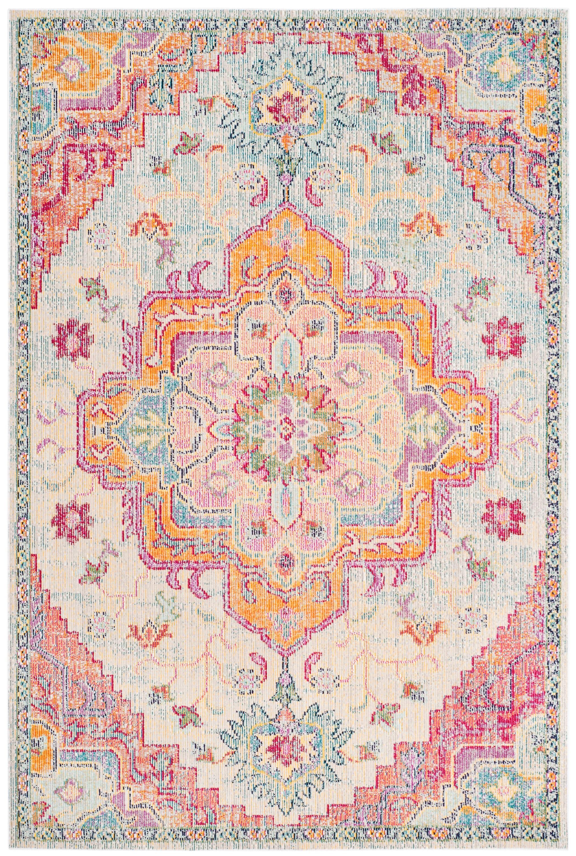 Crystal CRS501 Loomed Indoor Area Rug - Light Blue/Fuchsia - 5'x8' - Safavieh