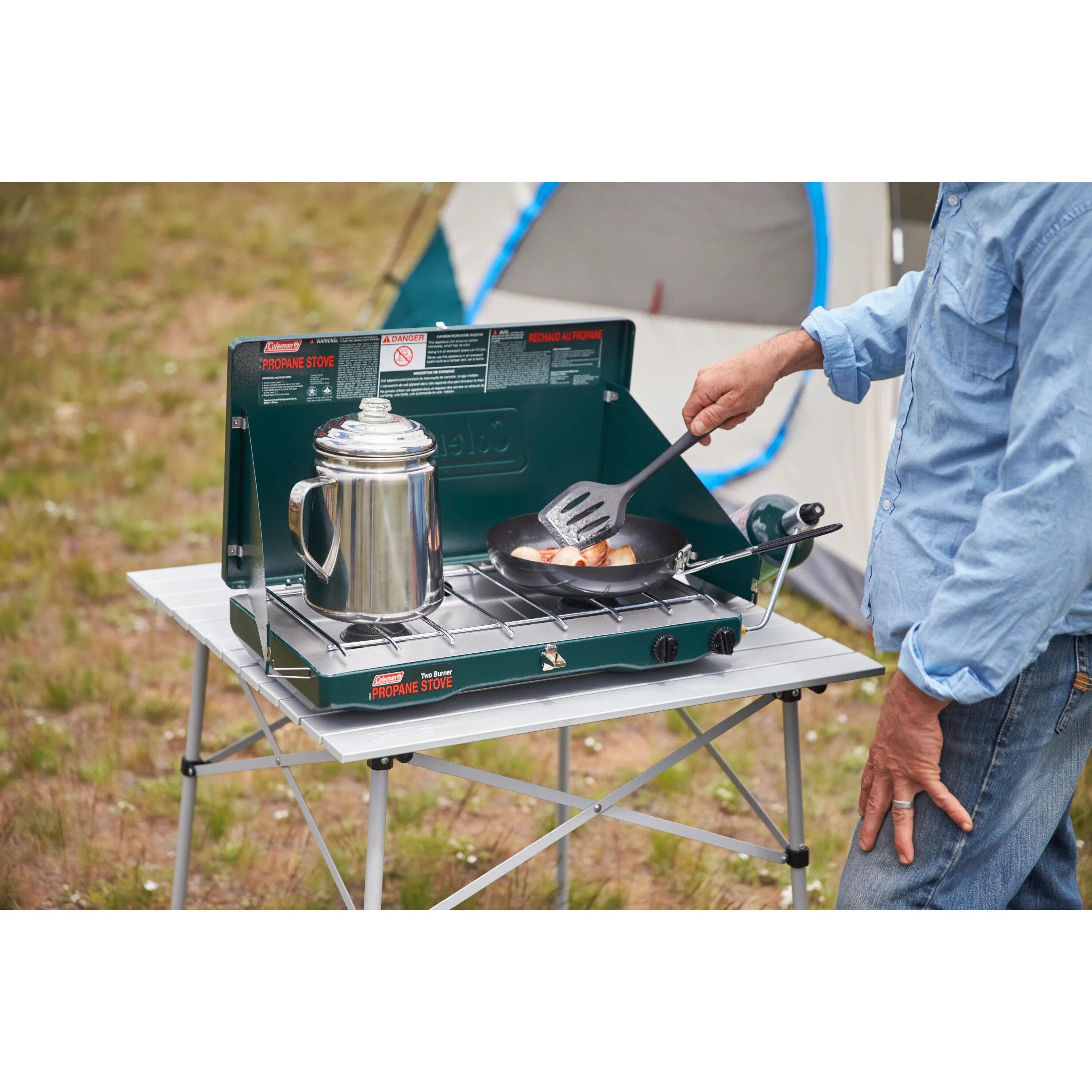 Coleman Matchlight 2-Burner Propane Stove, 10,000 BTU, Black