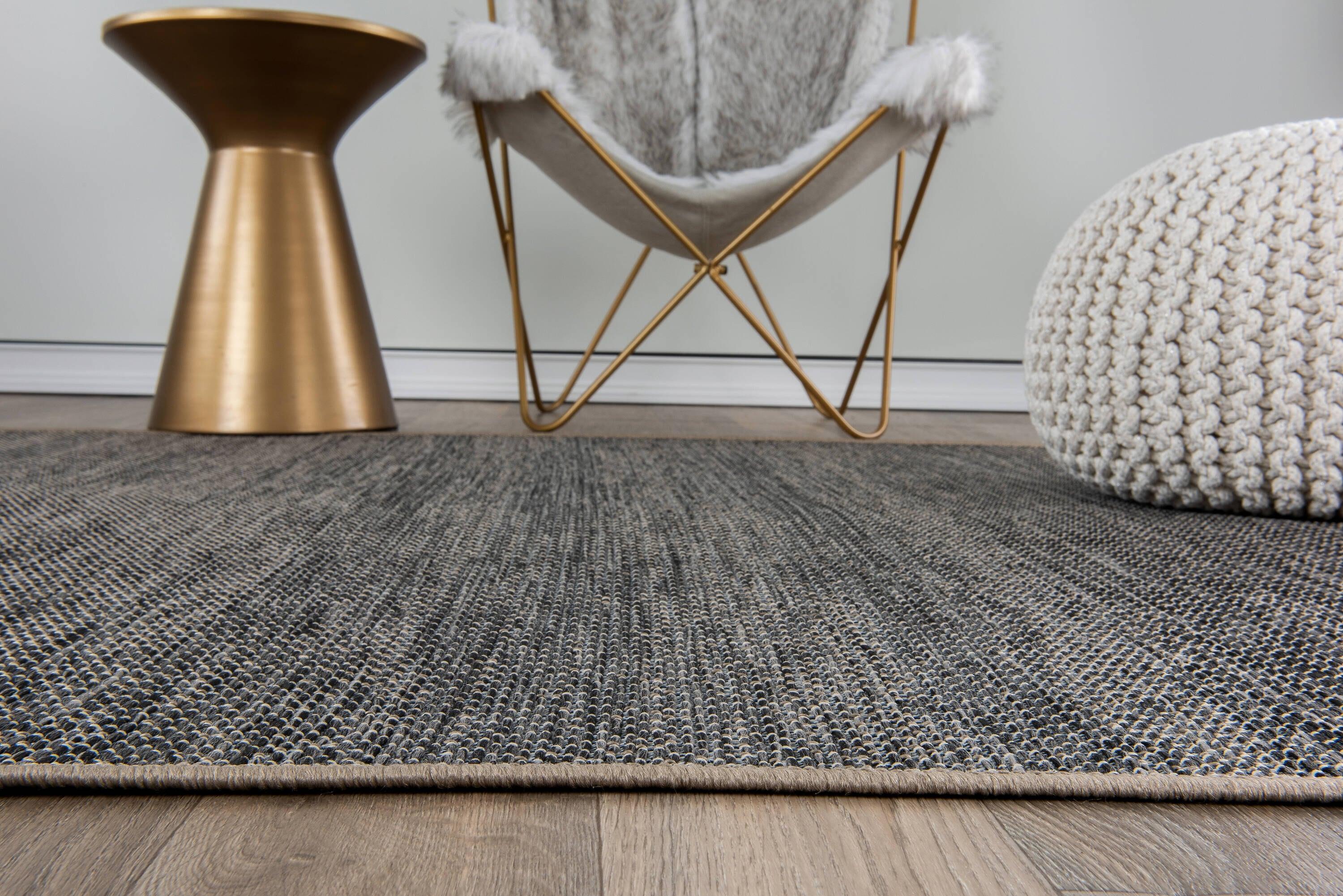 World Rug Gallery Contemporary Abstract Indoor/Outdoor Area Rug - Gray 5' x 7'