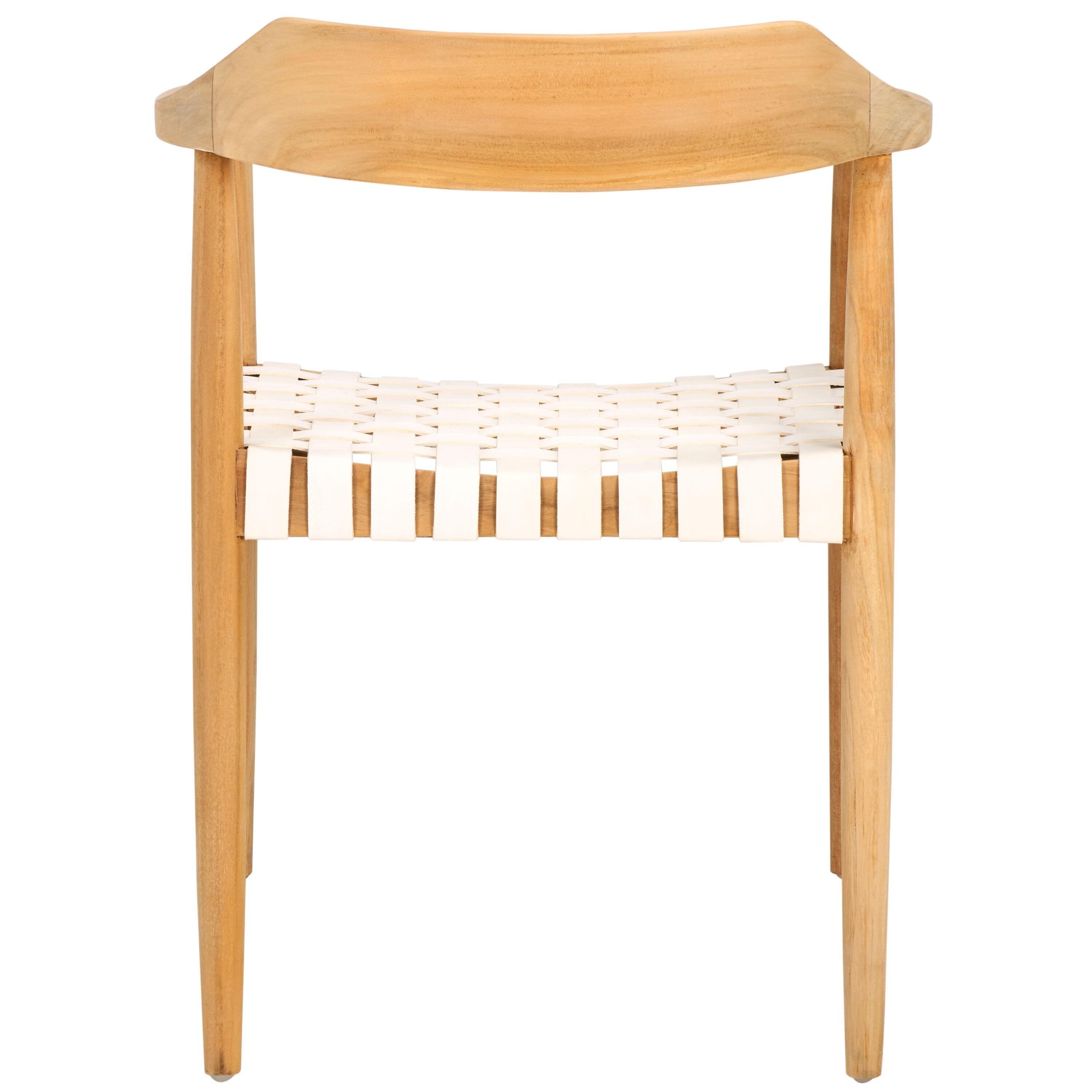 Amycus Accent Chair - ACH1202 - White/Natural Teak - Safavieh