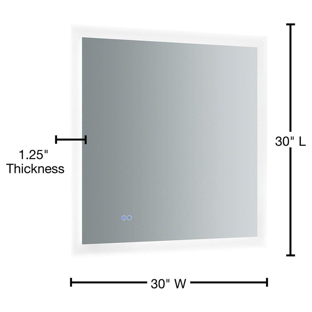 Fresca Angelo 30" Wide x 30" Tall Bathroom Mirror with Halo Style LED Lighting and Defogger