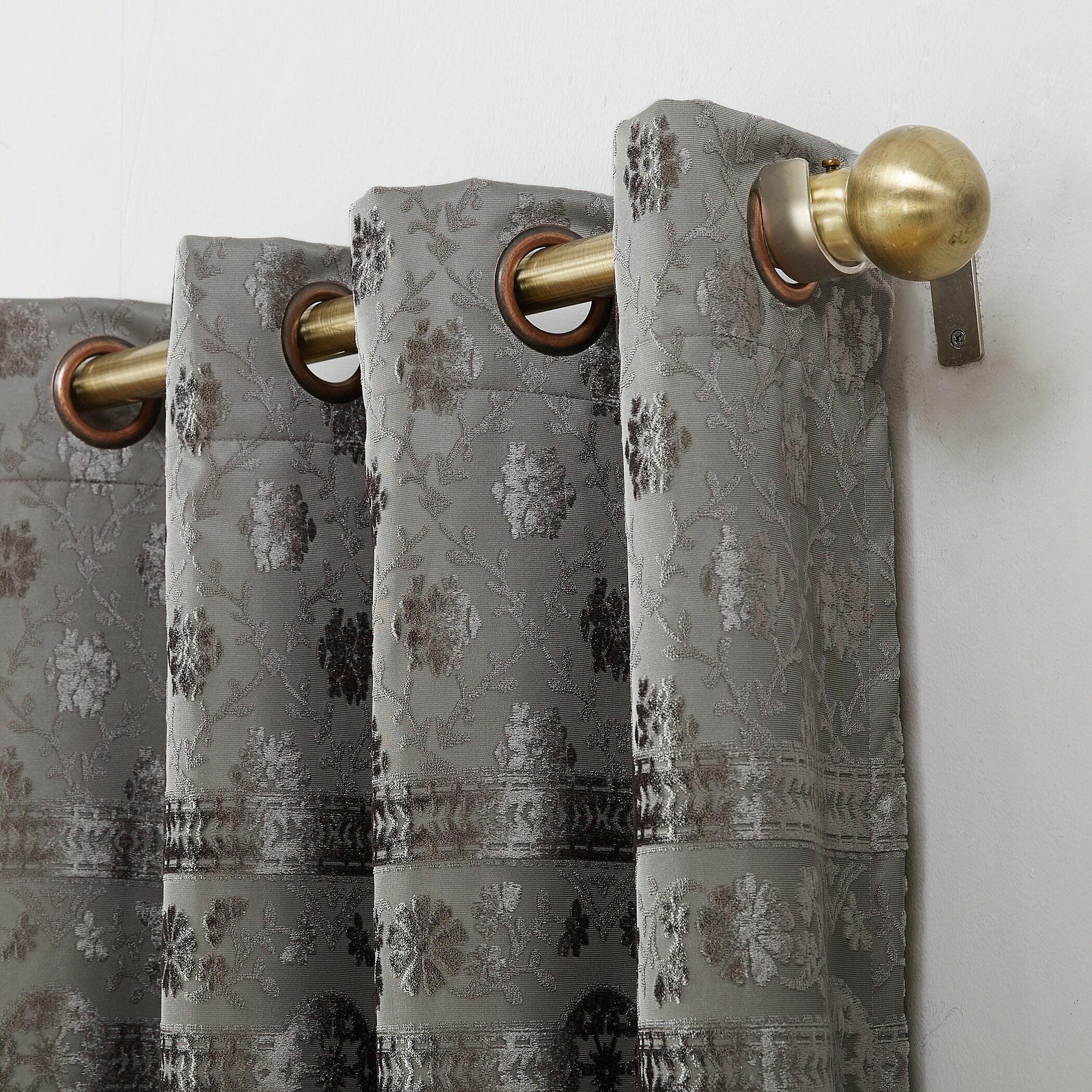 Sun Zero Velvet Texture Medallion Blackout Grommet Curtain Panel