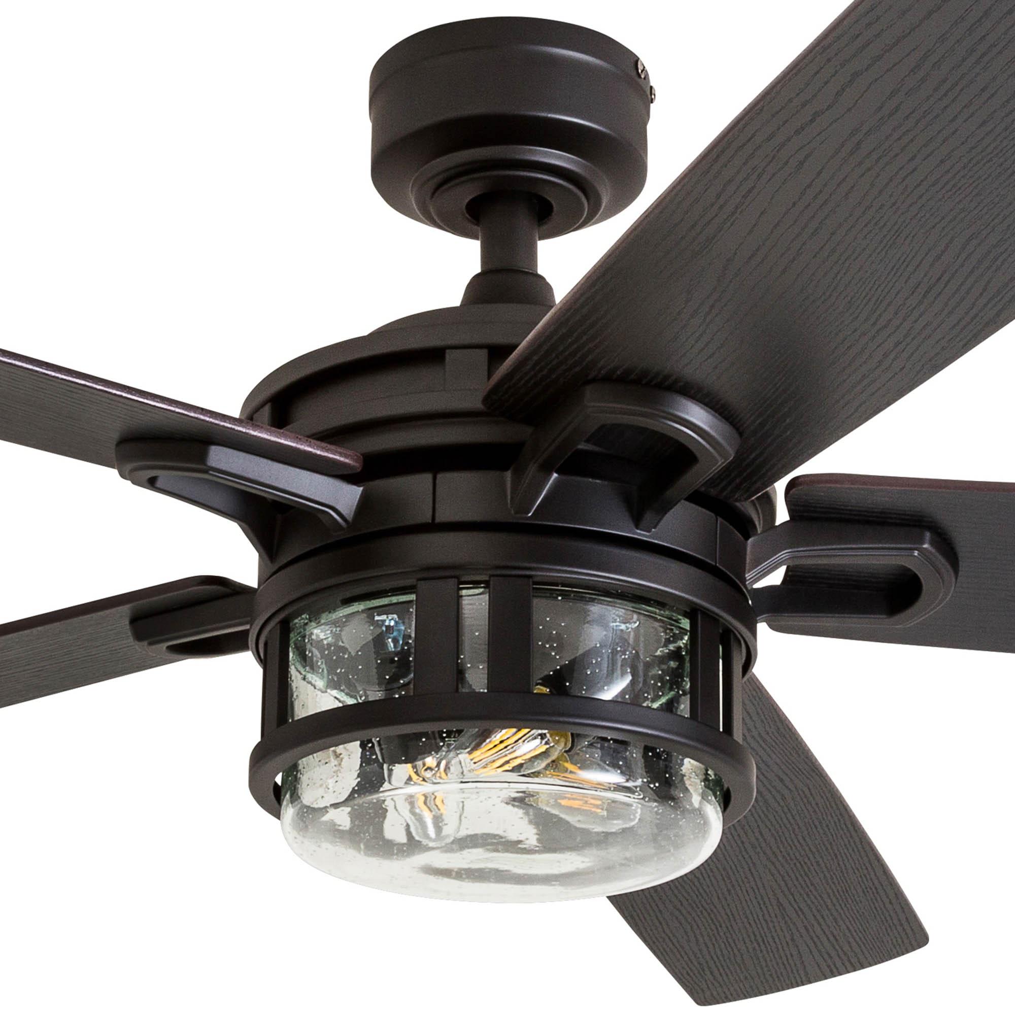 Honeywell 52-Inch Bontera Indoor 5 Blade Matte Black Craftsman Ceiling Fan with Remote Control