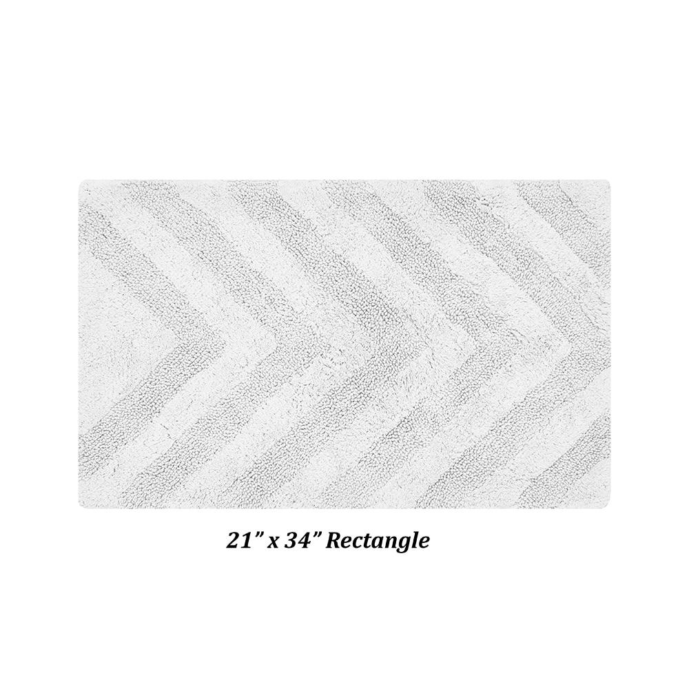 Better Trends Hugo 100% Cotton Tufted Non-Slip Backing Bath Rug 21" x 34" Rectangle - White