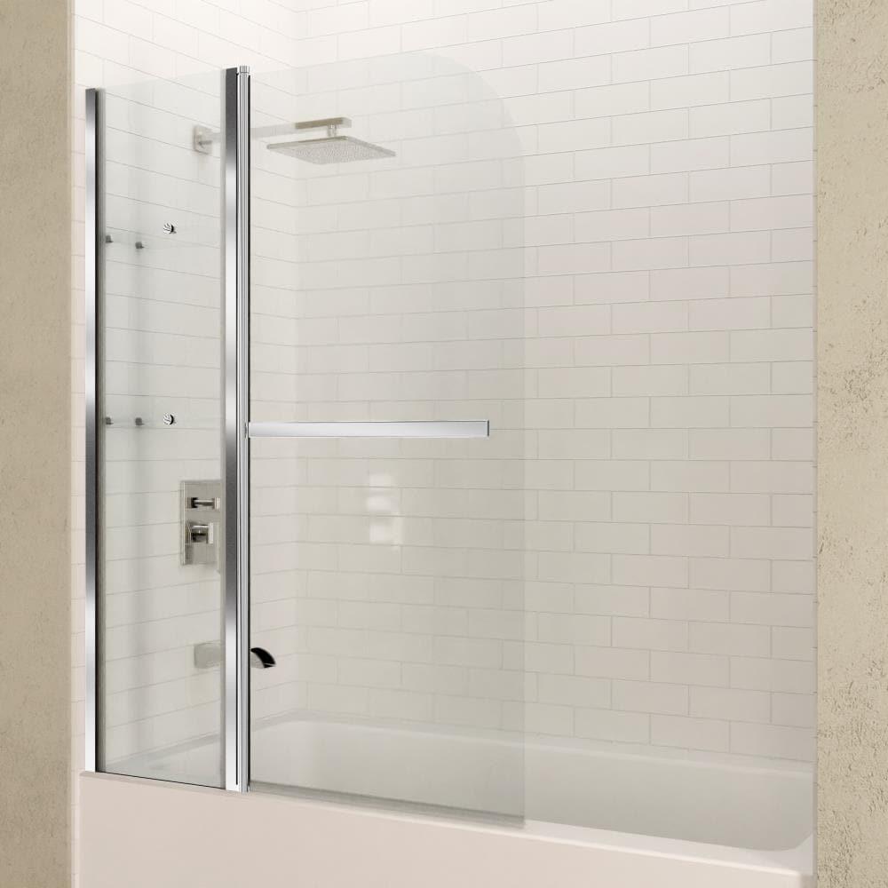 Galleon 58" H Hinged Frameless Tub Door with Tsunami Guard Technology