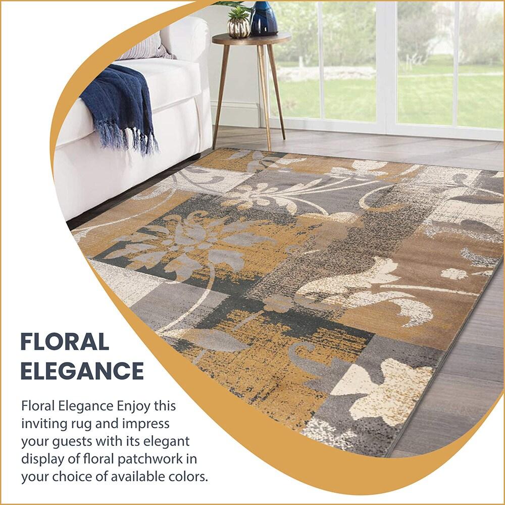 Superior Pastiche Floral Indoor Area Rug, 8' x 10', Camel