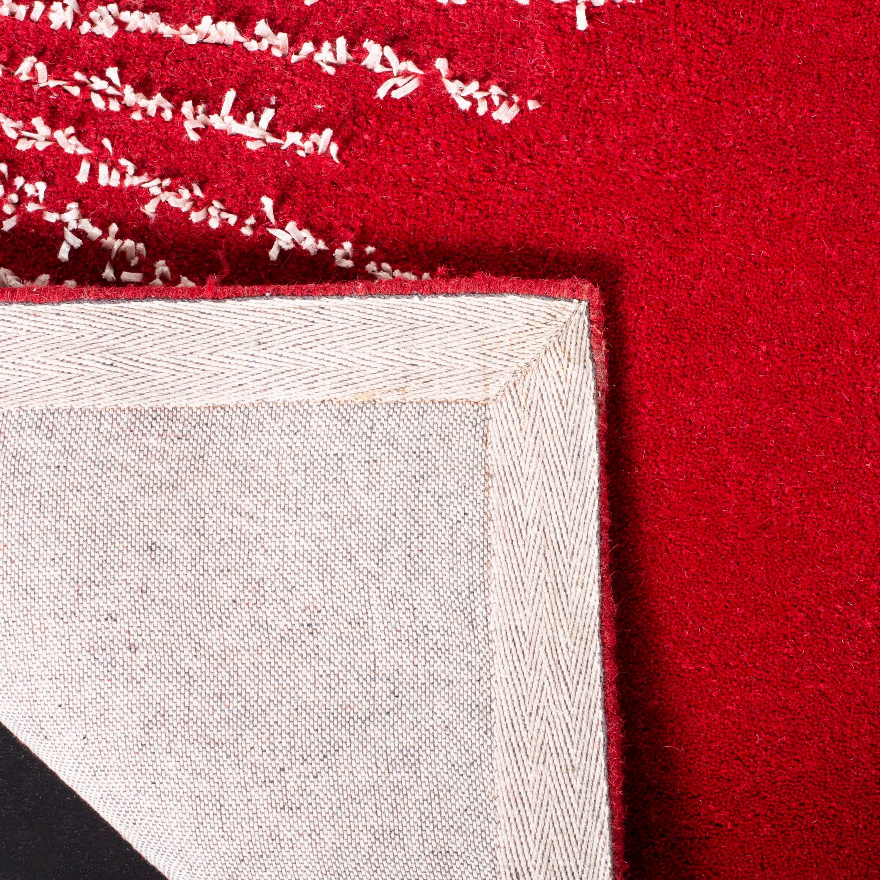 Soho SOH712 Hand Tufted Area Rug - Red/Ivory - 6' Round - Safavieh.