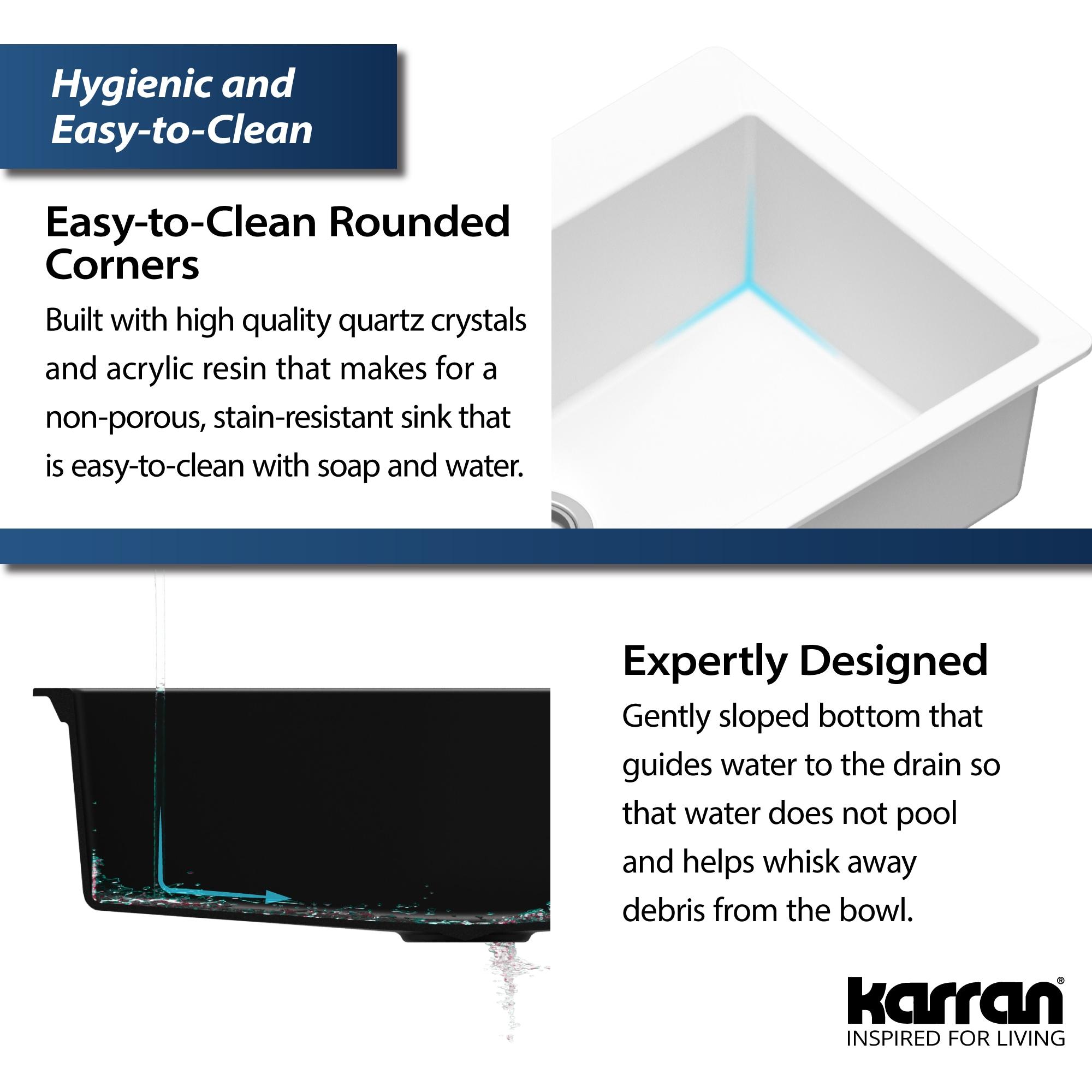 Karran Quartz 33'' X 22'' Large Single Bowl Drop-in Kitchen Sink